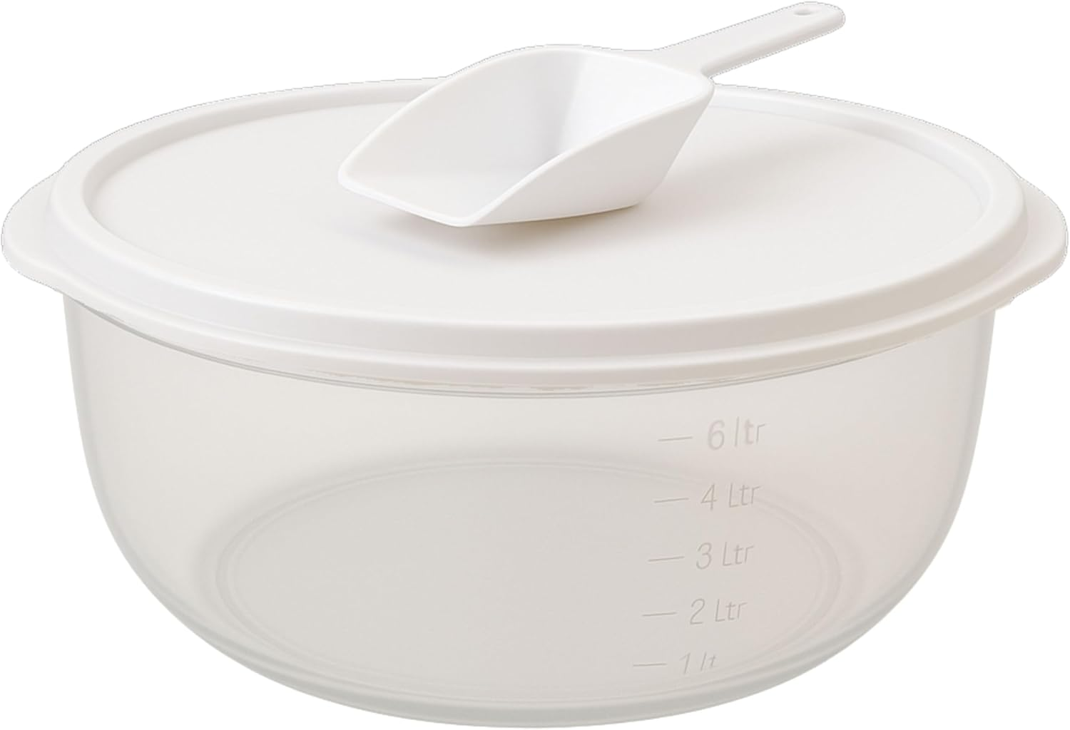Large Yeast Dough Bowl 6 Litres with Pop Lid Mixing Bowl Food Storage Container Salad Bowl with Measuring Scale and Flour Scoop BPA Free