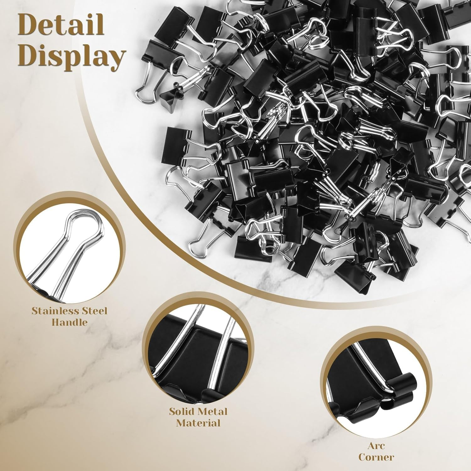 180 Pcs Paper Binder Clips, Mini Bulldog Clips Small Clips for Paper 15Mm 5/8 Inch, Office Supplies Micro Size Office Clips for Home School (Black)