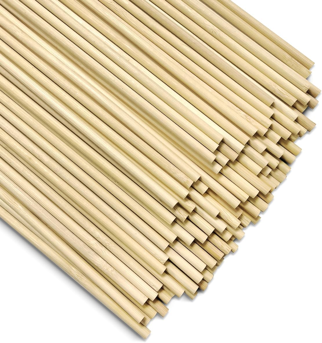WELANE round Wood Sticks, 100 PCS Unfinished Bamboo Sticks for Arts Craft, DIY Crafts Projects