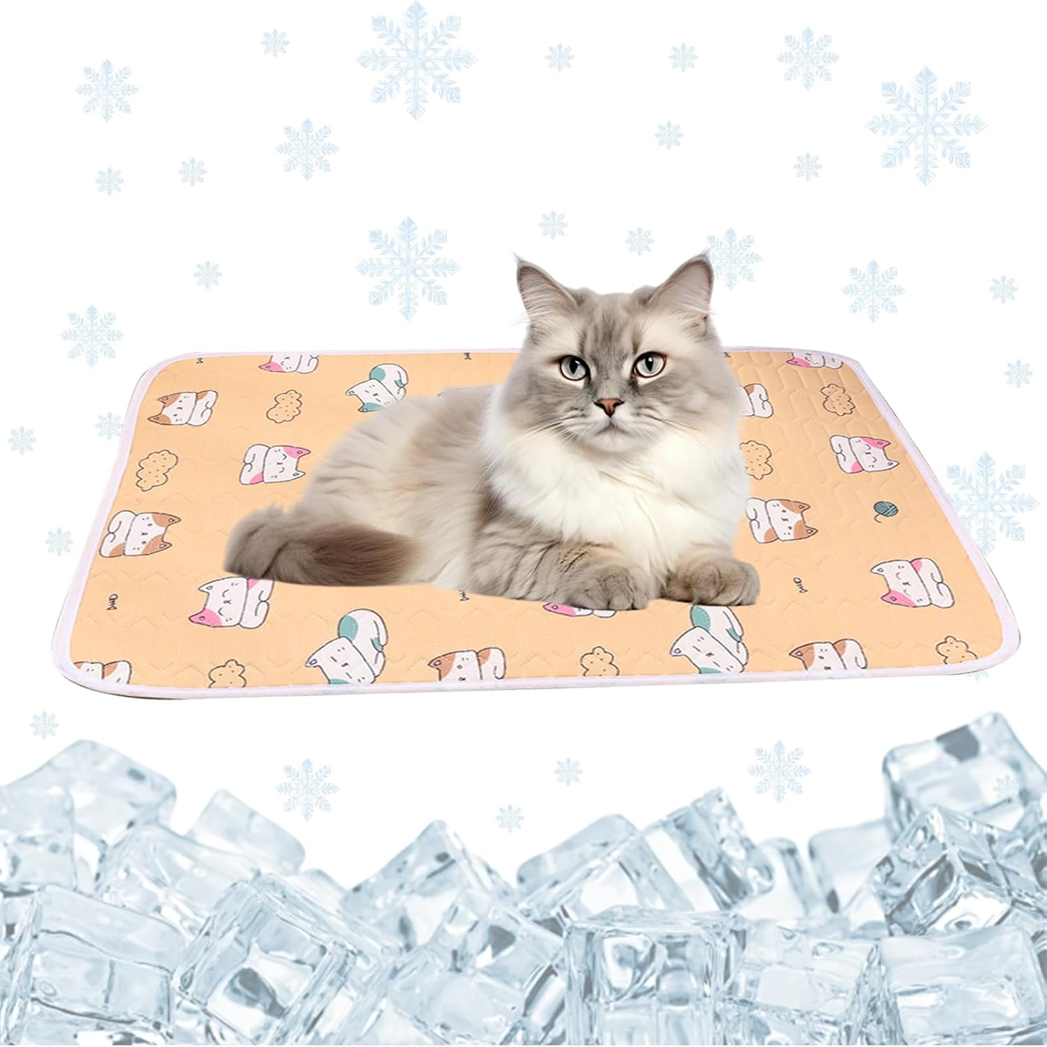 KASESSS Latex Cat Cooling Mat, Pet Cooling Mat Foldable, 50X40Cm Pet Cooling Mat for Cats, Cool Mat for Cats Dogs, Breathable Cat Cool Mat, Cat Cooling Pad Keep Pet Cool in Summer for Small Medium Pet image number 2