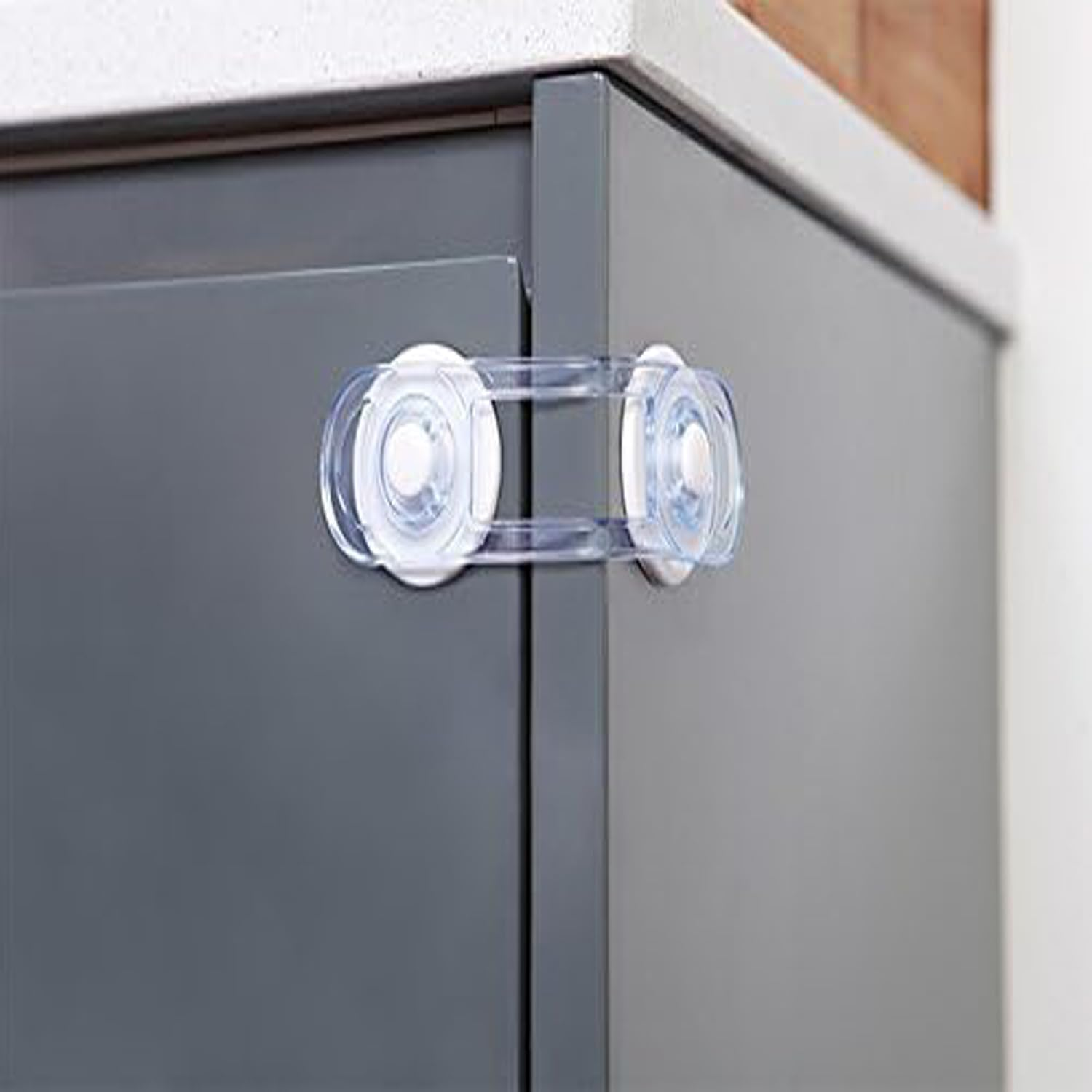 Clear Child Safety Guards & Locks, Ajustable Baby Proofing Cabinet and Drawer Locks,Safe Quick and Easy Child Safety Locks for Cabinets and Drawers-Purpose for Cabinet,Drawers,Freezer,Oven (6PCS, 16*3.5Cm/6.5In*1.38In) image number 2