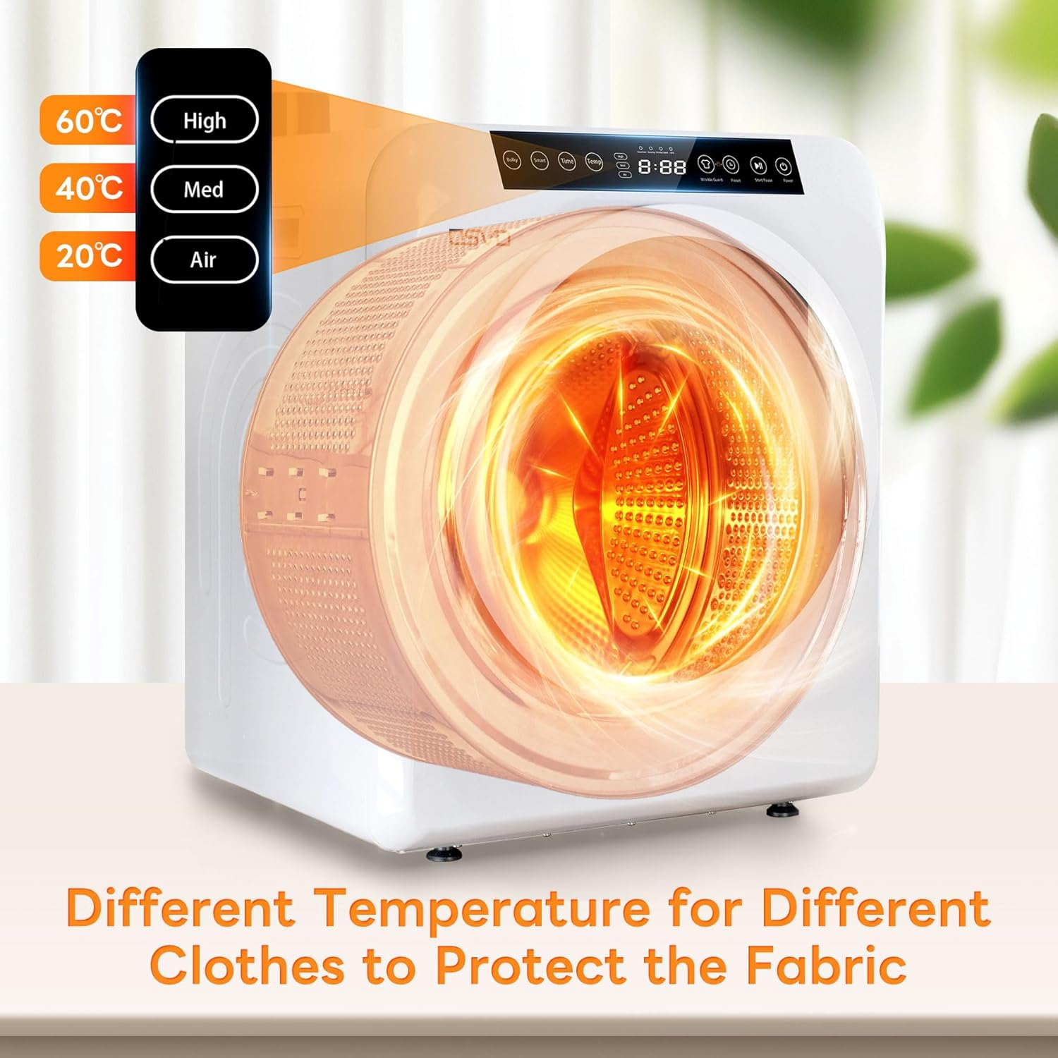 Clothes Dryer Machine 6Kg, with Digital Panel Fully Automatic Tumble Dryer for Home Indoor Laundry image number 5