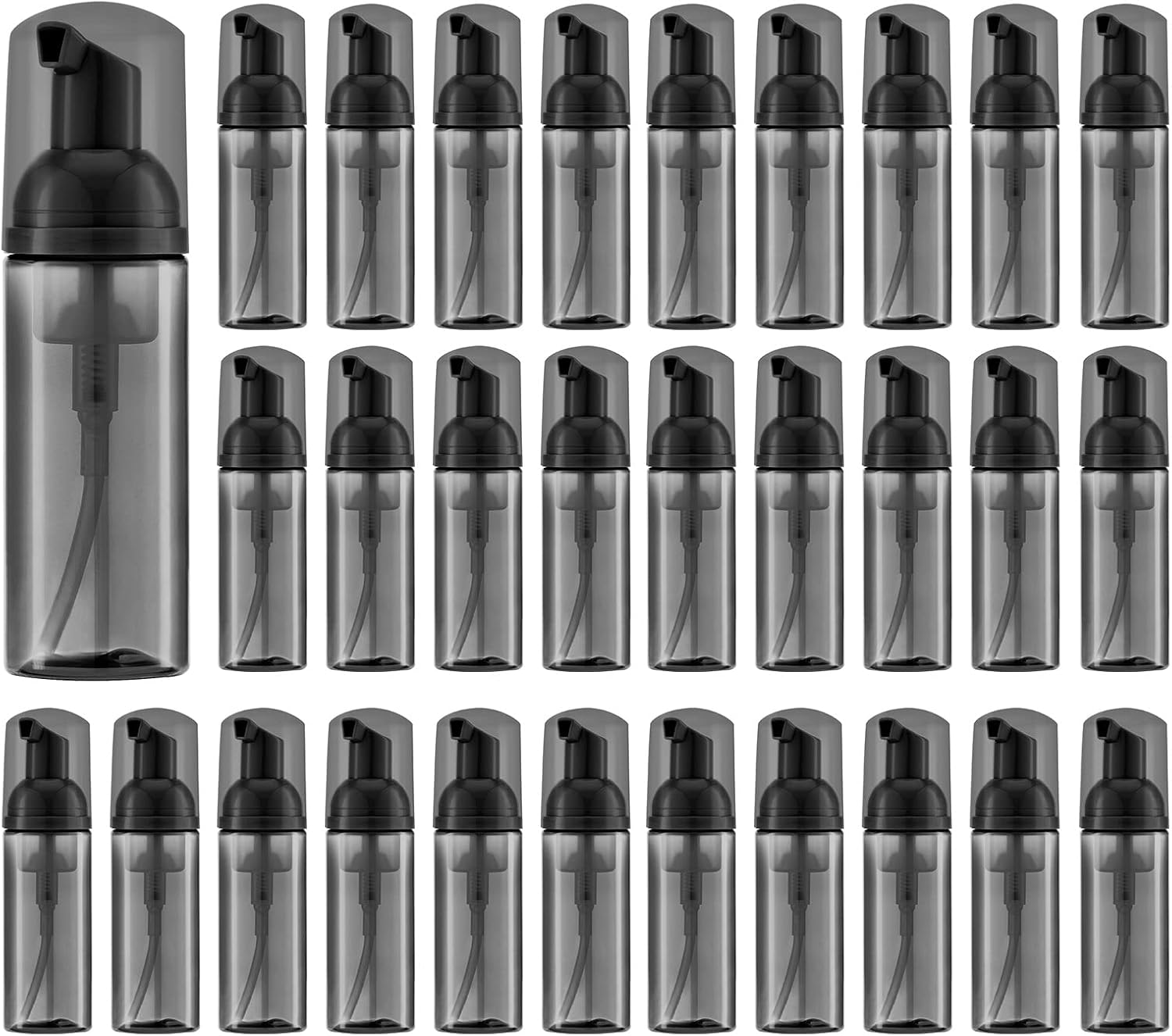 Tekson 10PCS Soap Foam Bottle (2 Oz), Empty Travel Foaming Lash Shampoo for Cleanser, Dispenser (Yellow Pump)