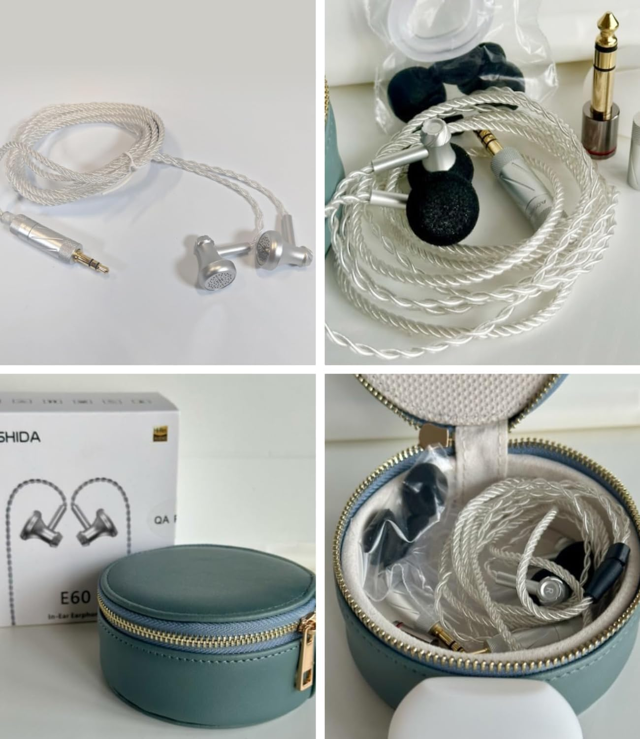 AOSHIDA E60 Wired Earbuds, Iems In-Ear Earphones, Flat Head Earbud Noise Isolation Corded Earphone for 3.5Mm 4.4Mm 6.35Mm Jack with Case No Mic for Phone/Pc/Mp4 Player/Headphone Amp image number 6