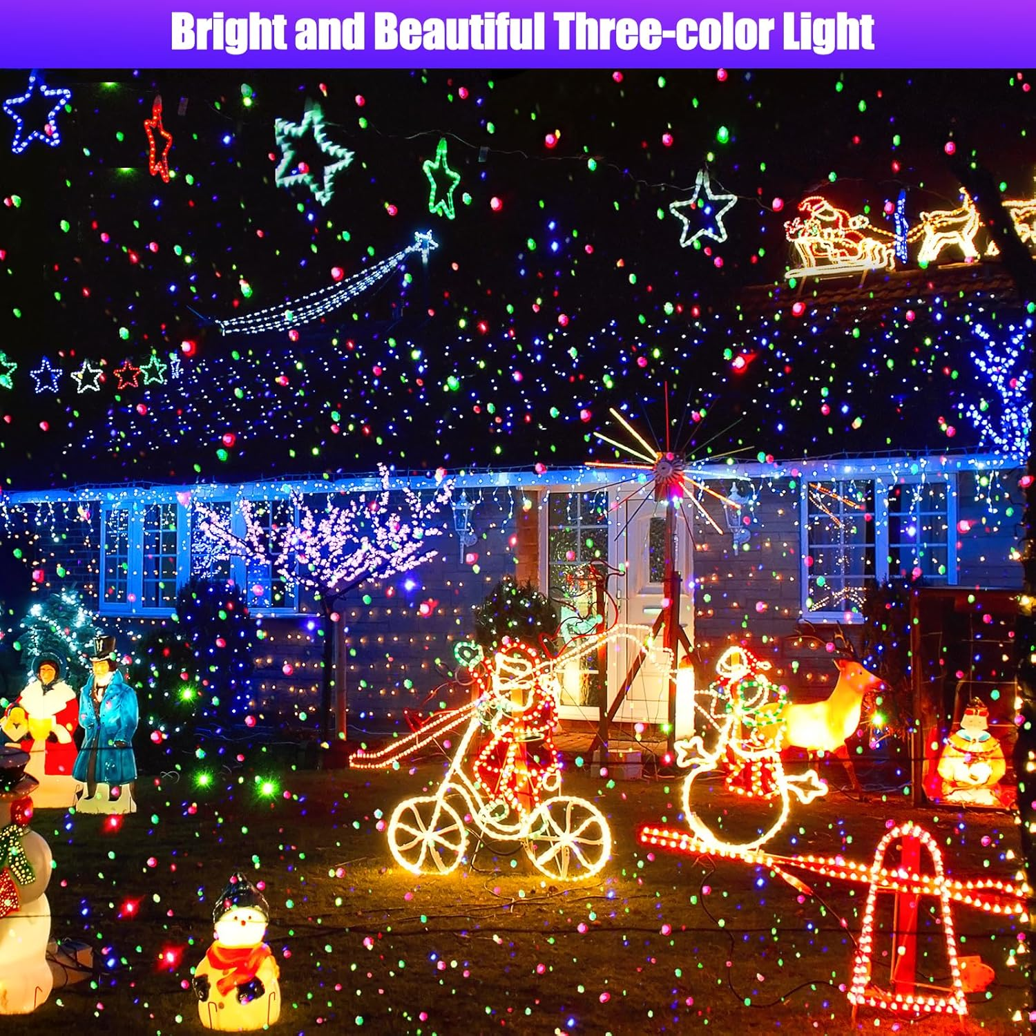 Brighter Firefly Laser Light Outdoor, RGB 3 Colors Laser Dynamic Firefly Lights & Star Projector Laser Light Show with Remote Timer, HD Holiday Projector Decorations Lights for House/Garden/Party/Tree image number 5