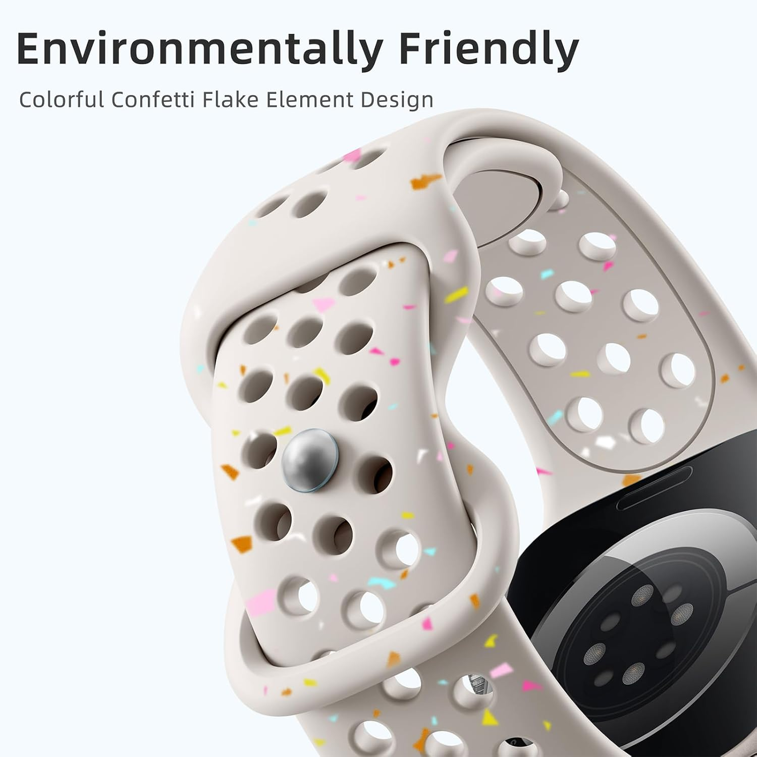 WJK Compatible with Apple Watch Band 38Mm 40Mm 41Mm 42Mm 44Mm 45Mm 46Mm 49Mm Women Men, Recycled Plastic Breathable Sport Strap for Iwatch Series 11 10 9 8 7 6 5 4 3 2 1 SE Ultra 3 2 1, Multi Colors image number 3