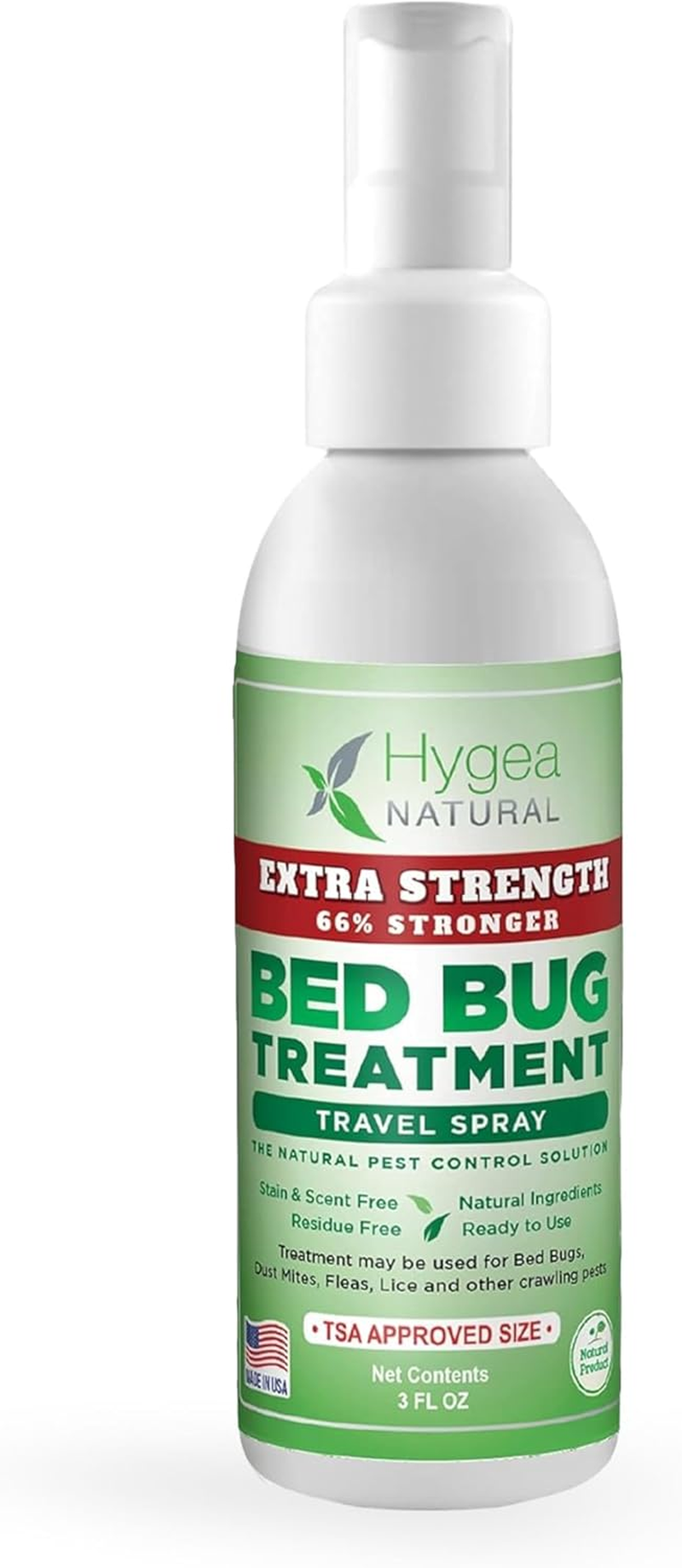 Hygea Natural Extra Strength Bed Bug Travel Spray 3 Oz - TSA Approved Size - for Hotels, Suitcase, Backpacks - Fast Acting Protection - Children & Pet Safe - Non Toxic & Odorless image number 5