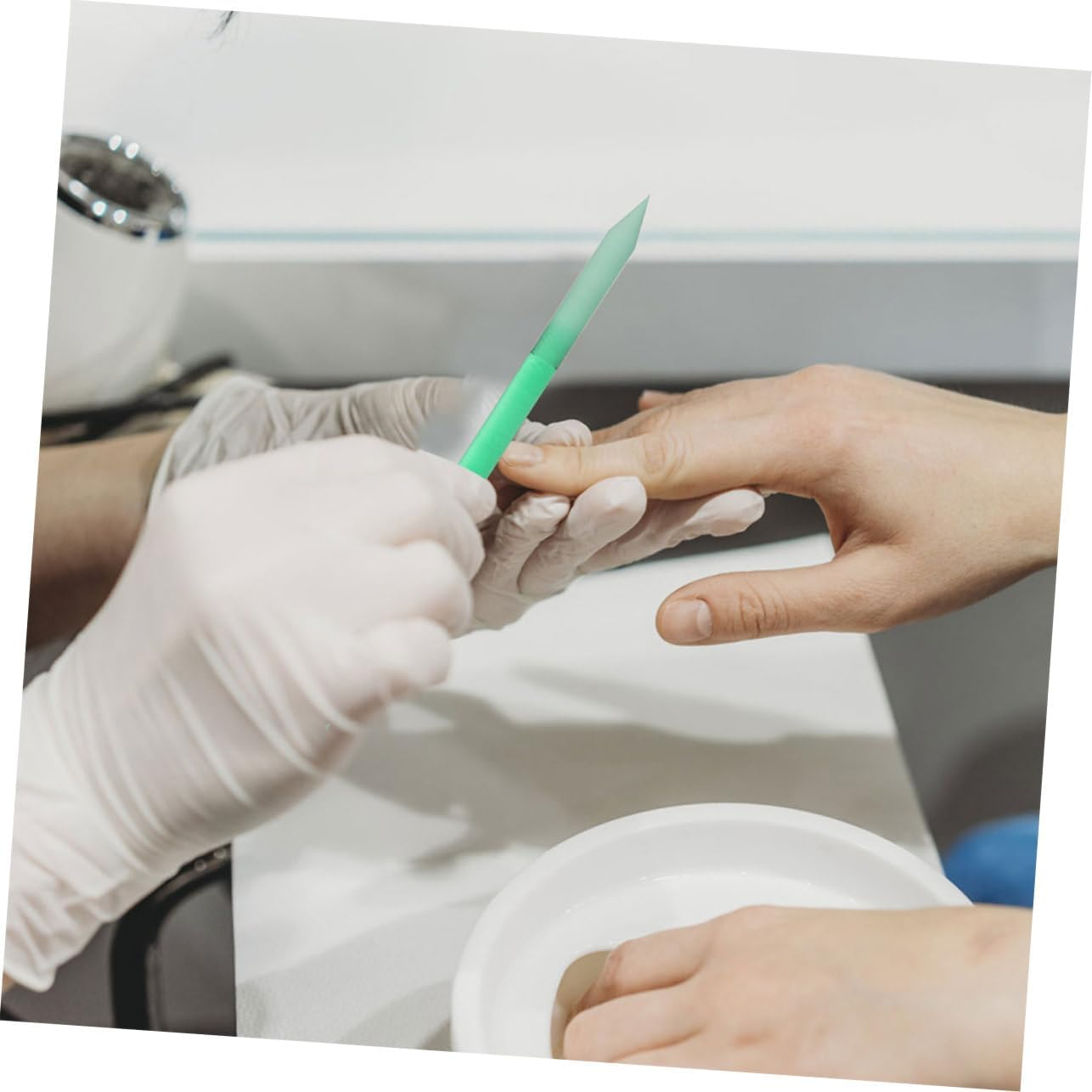 IWOWHERO 2Pcs Nail Files Glass Nail Files Crystal Manicure Kit Art Cuticle Remover image number 1