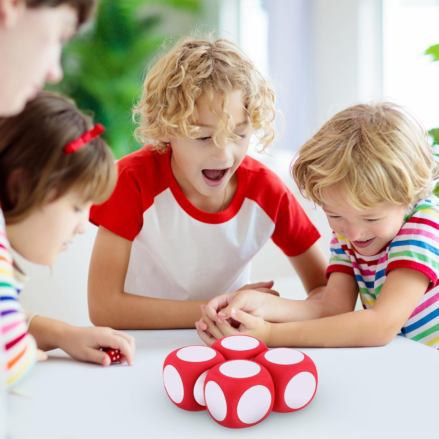 Operitacx 4 Pcs Dry Erase Dices Foam Write-On Wipe-Off Dices Blank Dice Cubes Playing Dice for DIY Teaching Learning Tool Classroom Supplies