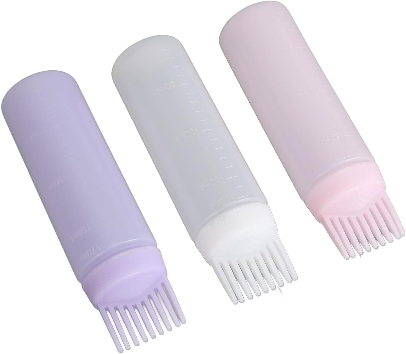 Comb Applicator Bottle Hair Coloring Brush Bottle with Precise Scale Easy to Control Hair Dyeing for Home Barbershop 3 Colors image number 4