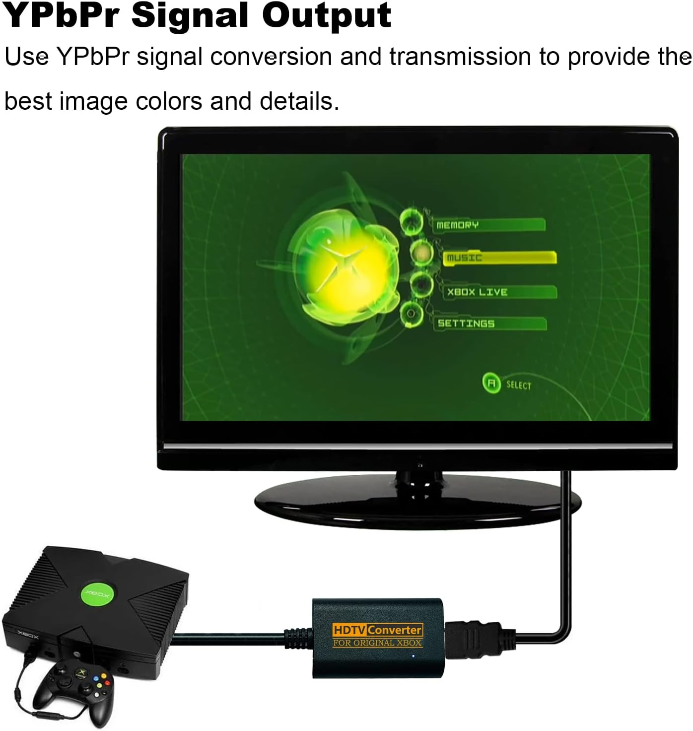 Jadebones [Ypbpr Signal Output] Original Xbox to HDMI Adapter, HD HDMI Cable, Component to HDMI Converter for Original Xbox Console image number 3