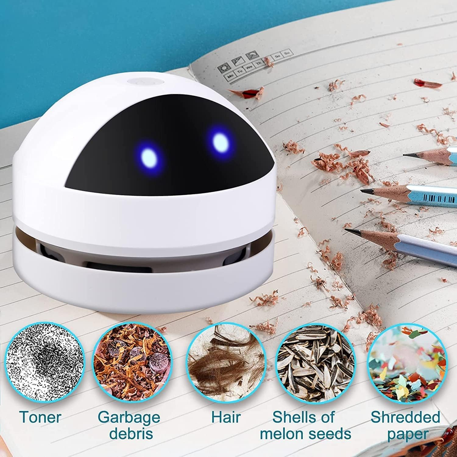 Mini Table Vacuum Cleaner, Portable Cordless Vacuum Cleaner, USB Rechargeable Vacuum Cleaner, High Suction Power Mini Table Vacuum Cleaner Desk for Deskto Cleaning Crumbs image number 6