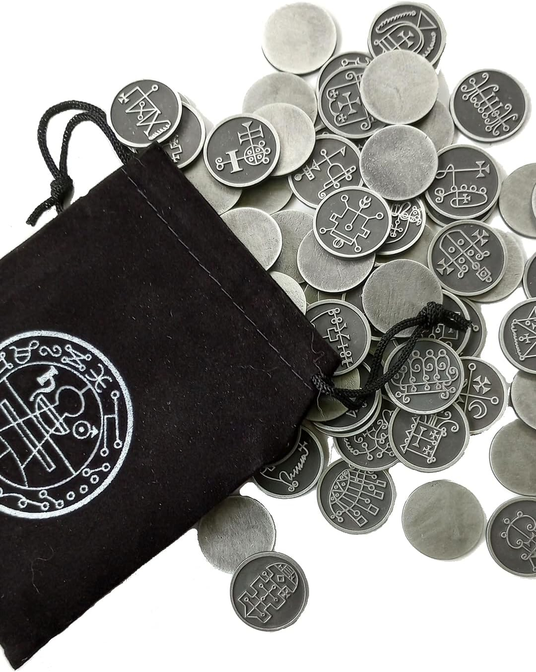Ars Goetia 72 Metal Coins Complete Set of All King Solomons 72 Goetic Demon Seals from the Lesser Key of Solomon image number 3