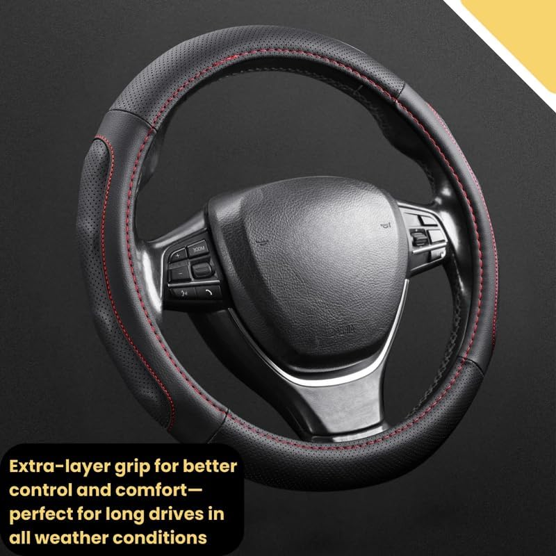 Steering Wheel Cover Pro Extra Layer for Toyota Landcruiser 200 2012-2021 (Sahara) - Breathable & Anti-Slip - Circle 38 Cm image number 6