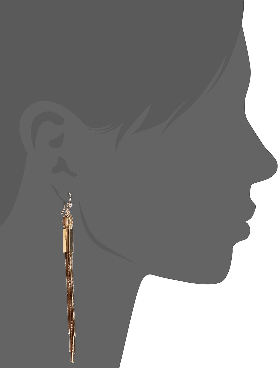 GUESS Womens Flat Chain Linear Earring image number 2