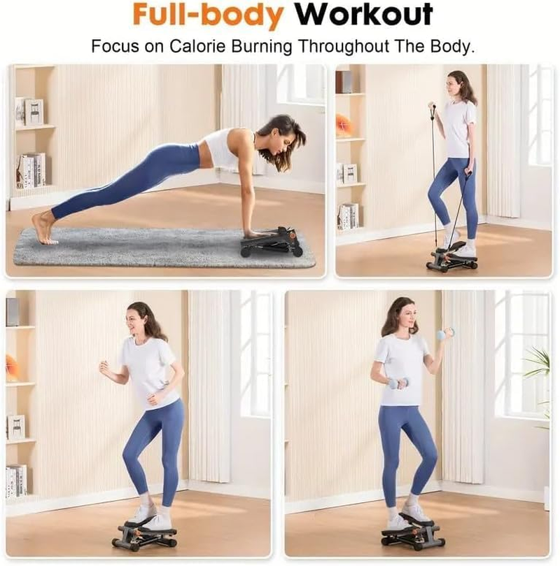Stepper for Exercise, Mini Stair Stair Stepper with 300LBS Loading Capacity, Foot Exerciser for Full Body Workout, Fitness Stepper Resistance Bands for Home Apartment image number 3