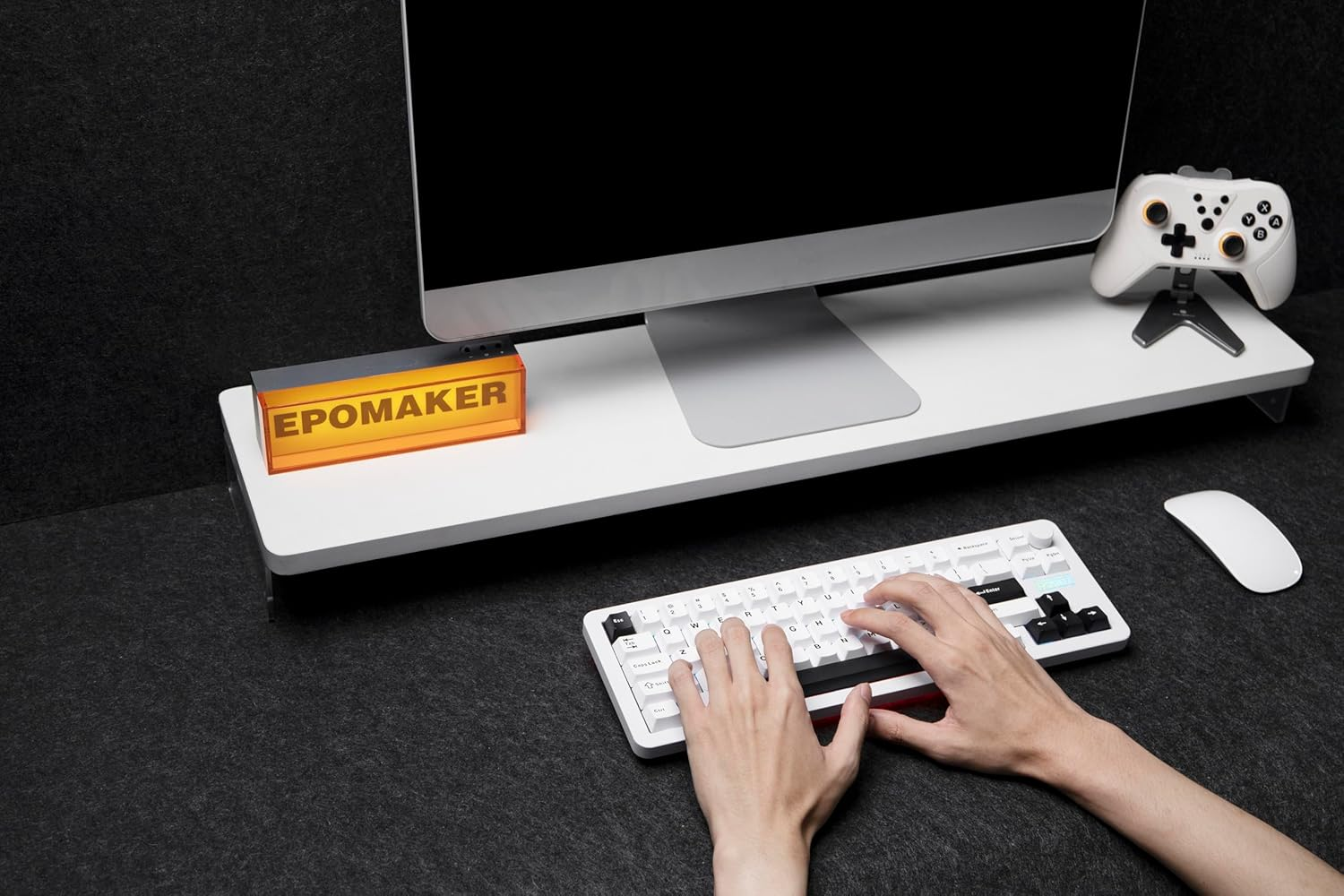 EPOMAKER Galaxy68 QMK/VIA Wireless Mechanical Keyboard, Aluminum Alloy, Gasket, 6000Mah, RGB Side/Backlight, 65% Gaming Keyboard with Hot-Swappable Creamy Linear Switch (White, Wisteria Linear Switch) image number 2