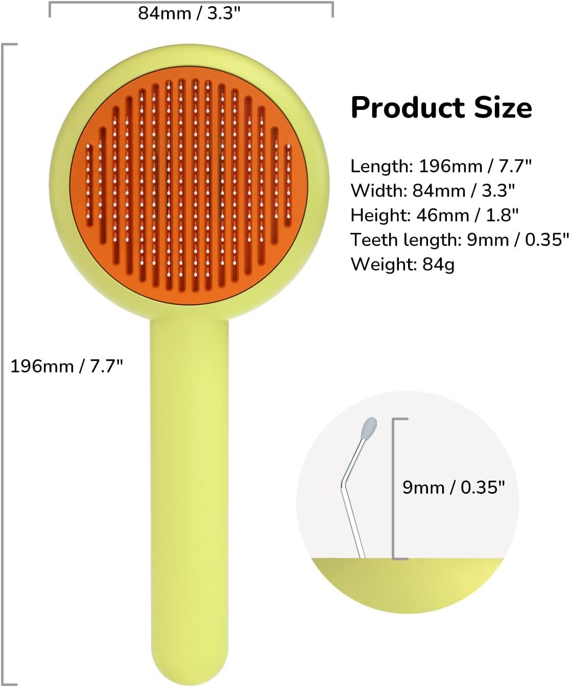 Effortless Pet Grooming Brush, Self-Cleaning Slicker Brush for Cats and Dogs - Removes Mats, Tangles, and Loose Hair - Ideal for Short or Long Haired Pets (Donut Design)