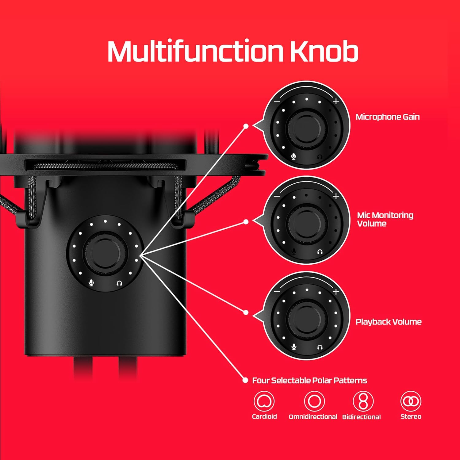 Hyperx Quadcast 2 USB Microphone, Black image number 1