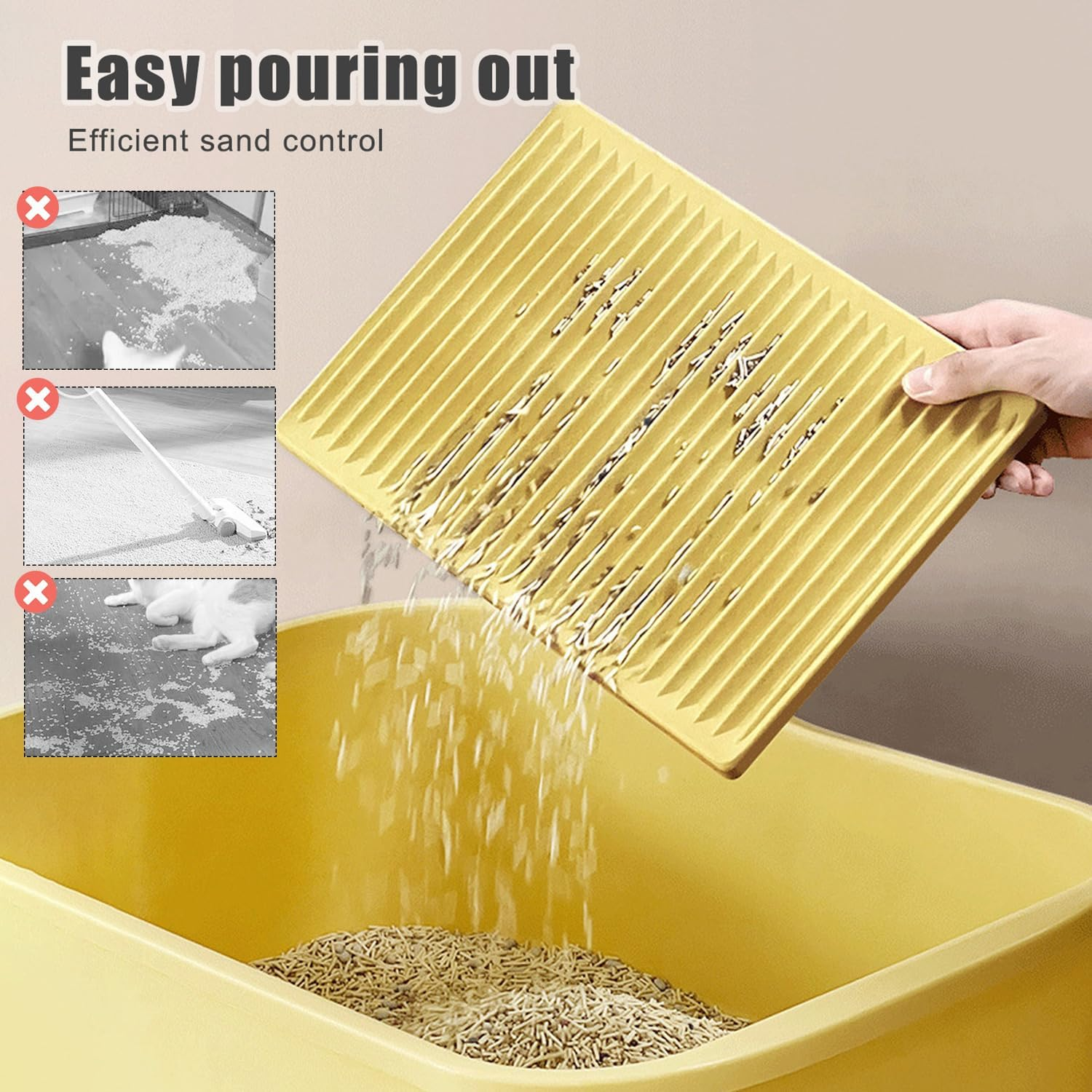 Cat Litter Tray Mat, Waterproof Cat Litter, 34 X 24 X 1 Cm, Honeycomb Design, Double Layer Design, Honeycomb, Cat Litter Tray, Cat Litter Mat, Litter Control image number 6