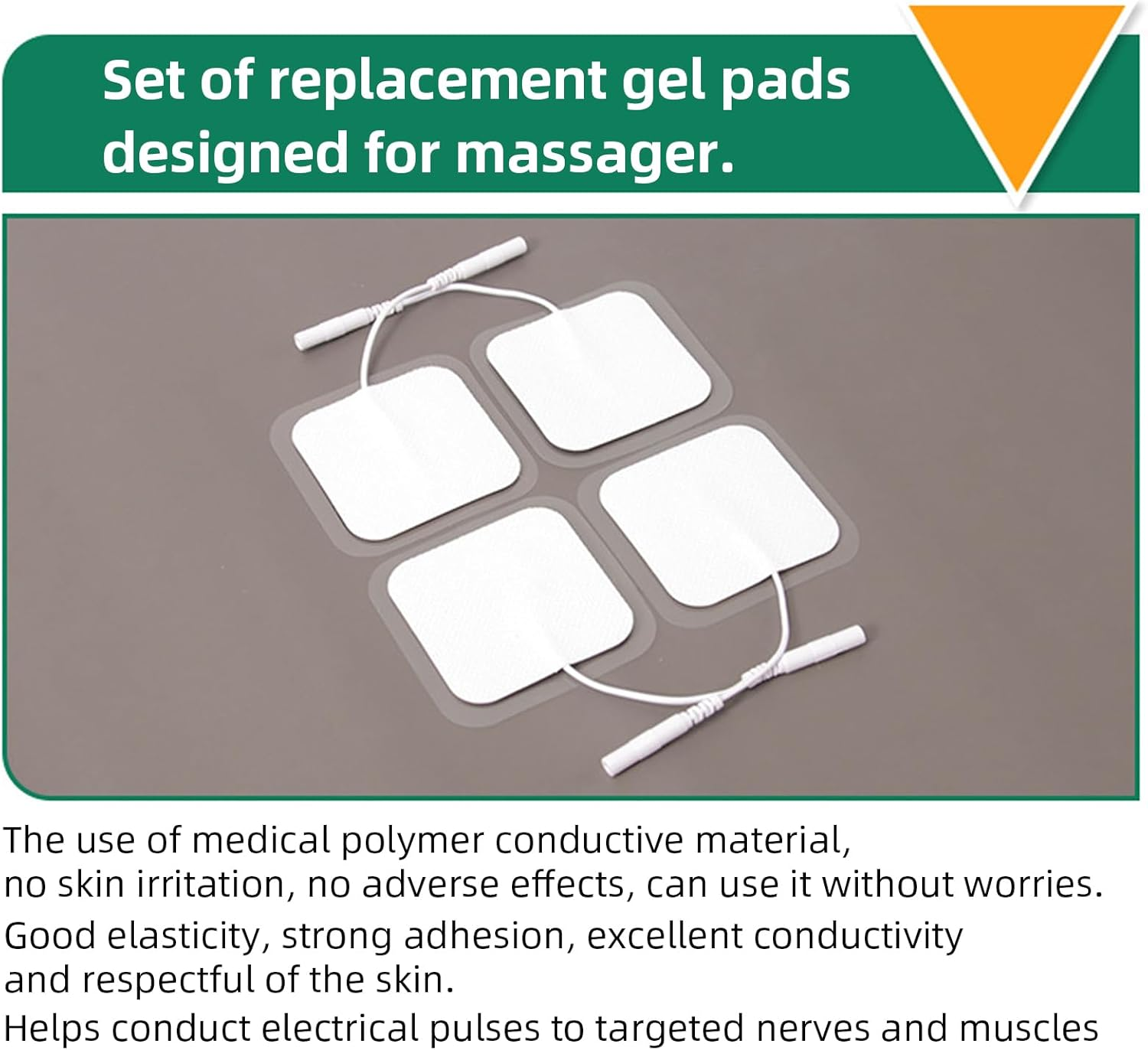 Hzqzaoan 10-Pack Gel Pads Replacement Set for Massager | TENS Machine Pads & TENS Pads | Long-Lasting Adhesive Gel Pads for Comfortable Therapy Sessions &ndash; Reusable & Skin-Friendly