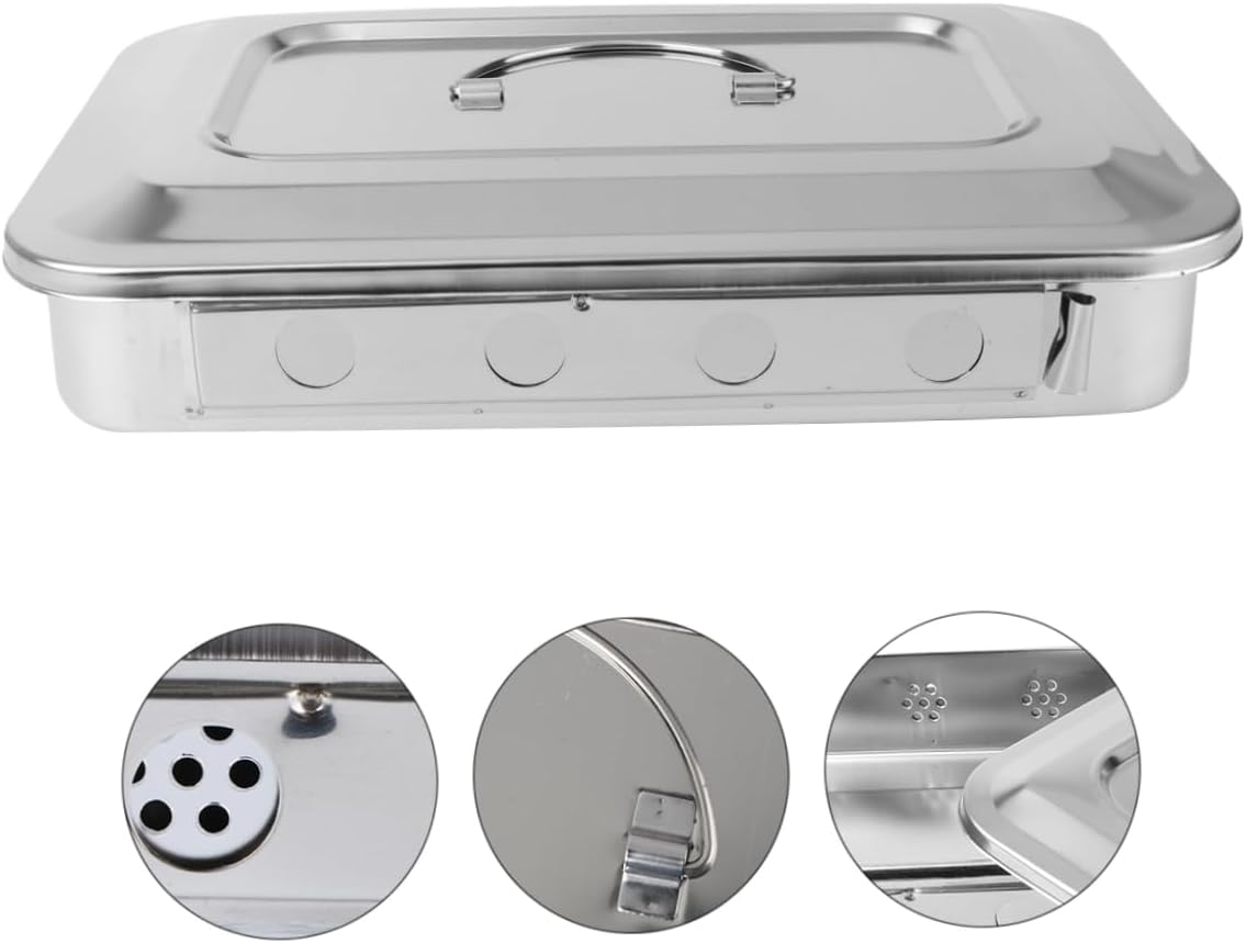 MAGICLULU Stainless Steel Disinfection Box Tray Easy to Clean Safe Convenient for Instruments Storage and Disinfection image number 1