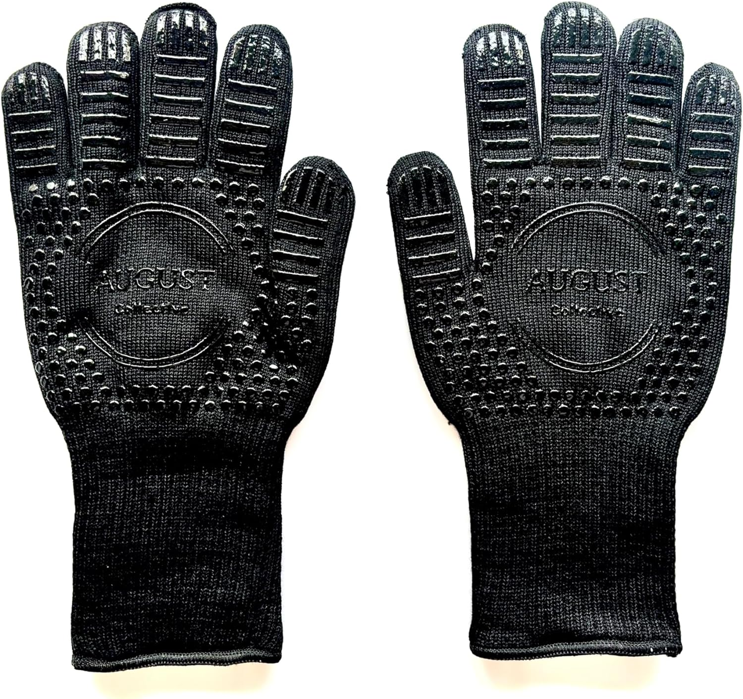 Multipurpose Heat Resistant Gloves. 1 Pair. BBQ, Grill, Oven, Fire, Cooking, Baking, Welding, Cutting and Outdoor Camping. Black. Hight Temperature. Silicone Non-Slip. August Collective Australia image number 1