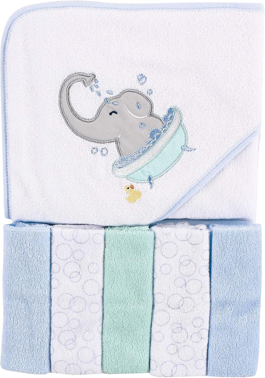 Luvable Friends Unisex Baby Hooded Towel with Five Washcloths, Deer, One Size