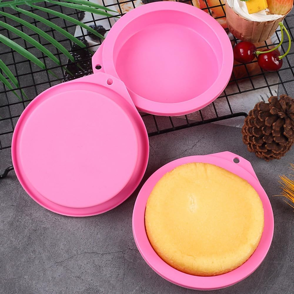 Roczential 6 Pack Air Fryer Egg Molds, Air Fryer Egg Molds Silicone, Air Fryer Bites Egg Molds for Muffin Lids, Toast, Non-Stick Air Fryer Accessories (Pink) image number 2