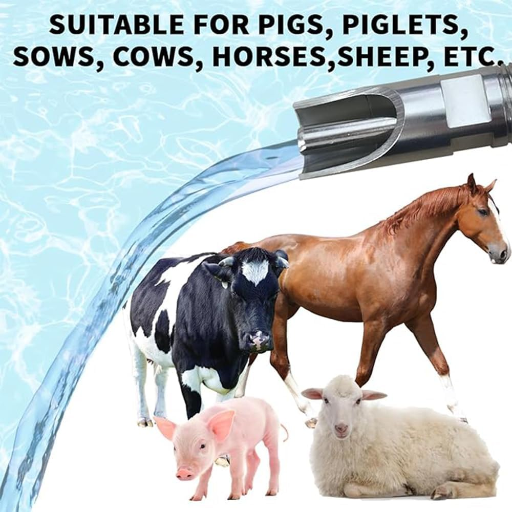3 PCS Pig Nipple Waterer for Barrel Kit,Automatic Pig Waterer System, Stainless Steel Pig Waterer Drinker Feeder with Water Tank Connectors,For Hog Goat Sows Piglets image number 4