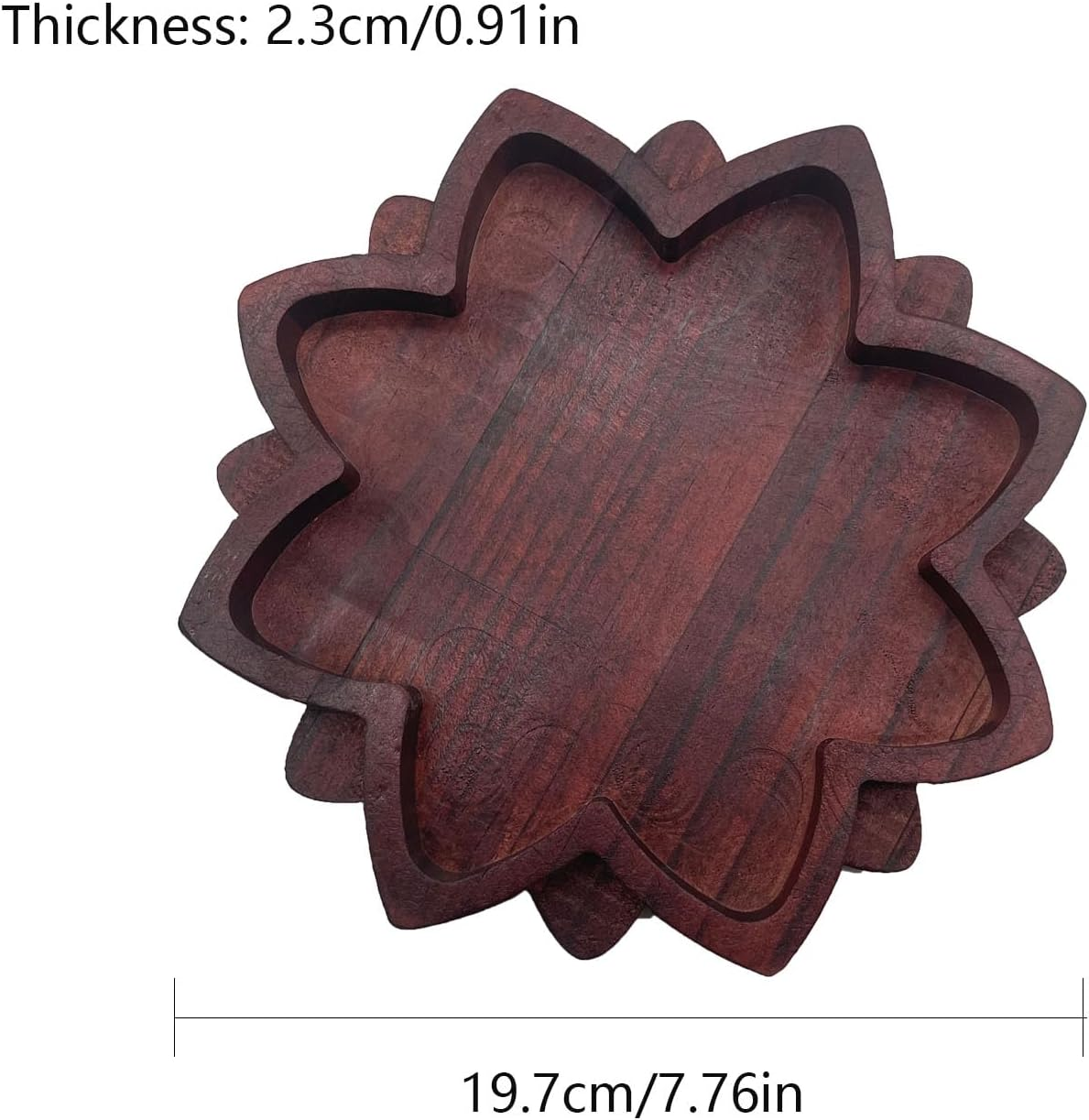 1 PCS Lotus Crystal Decorated Wooden Tray Mandala Crystal Tray Wooden Crystal Holder Stone Tray Wooden Jewelry Board Shelf Healing Crystal Organizer image number 3