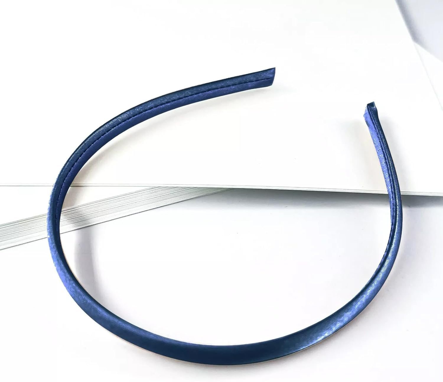 Plain Satin Headband Hair Accessories School Girls Hair Band,10Mm,3Pcs in a Pack (Navy Blue, One Size) - Black image number 1