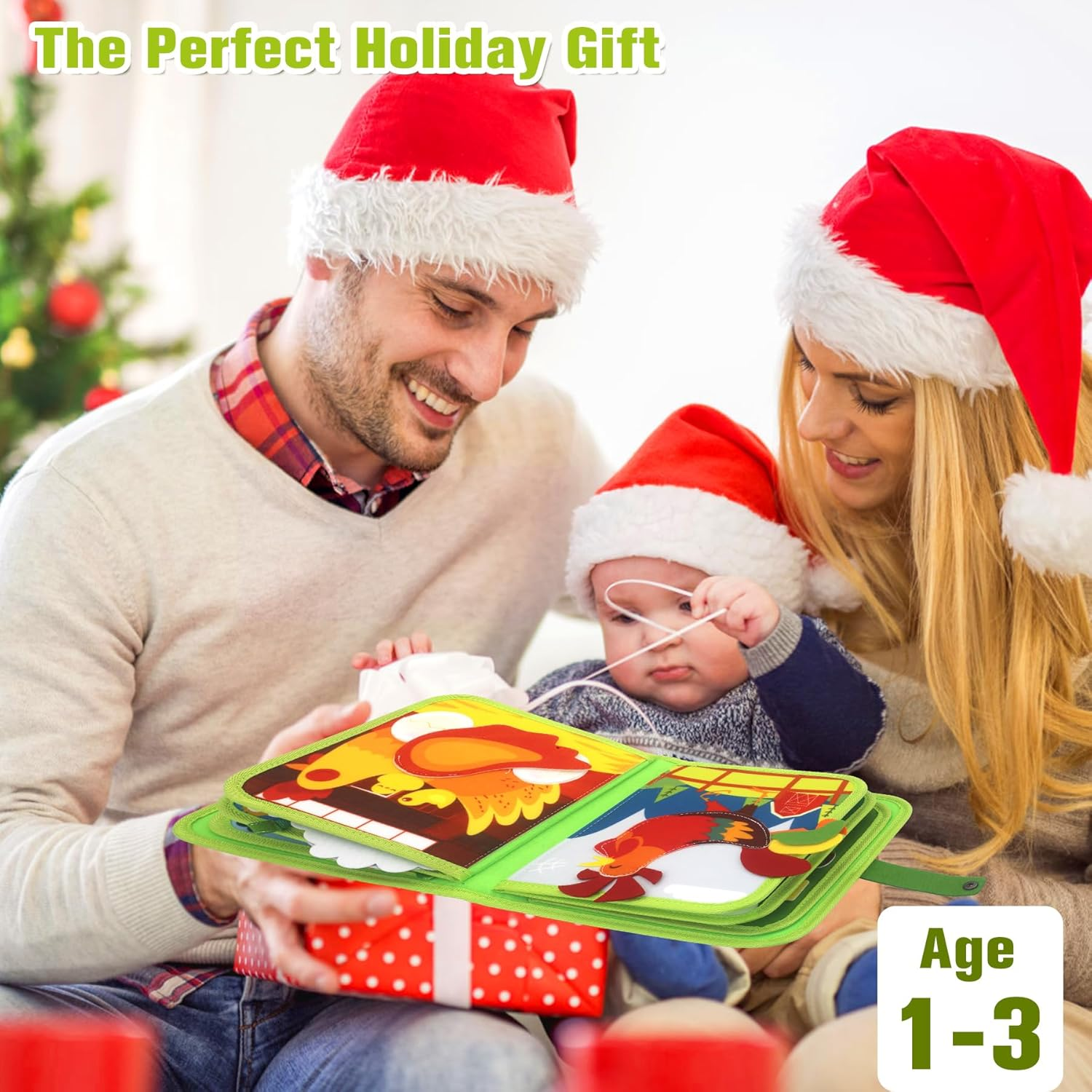 SAYHALO Farm Busy Book for Toddlers 3+, Montessori Toys Busy Board for 3+ Years Old Boys Girls, Travel Toys Quiet Activity Book with Life Skills, Cognition, Sorting, Matching image number 1