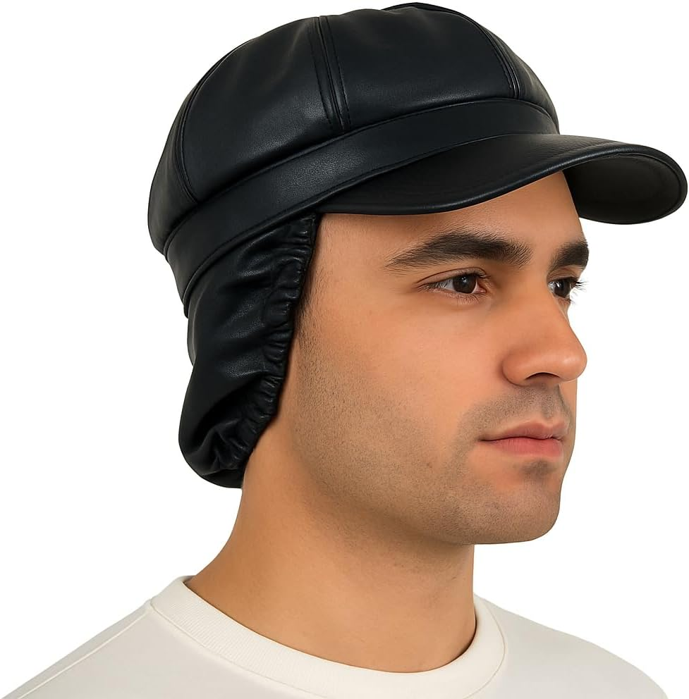 Never-Before-Manufactured PU Cap for Women and Men Protects Hairstyle in Rain Humidity Drizzle Sun Snow Water-Resistant Hat Also Hijab Head Cover - Brown, Large image number 2