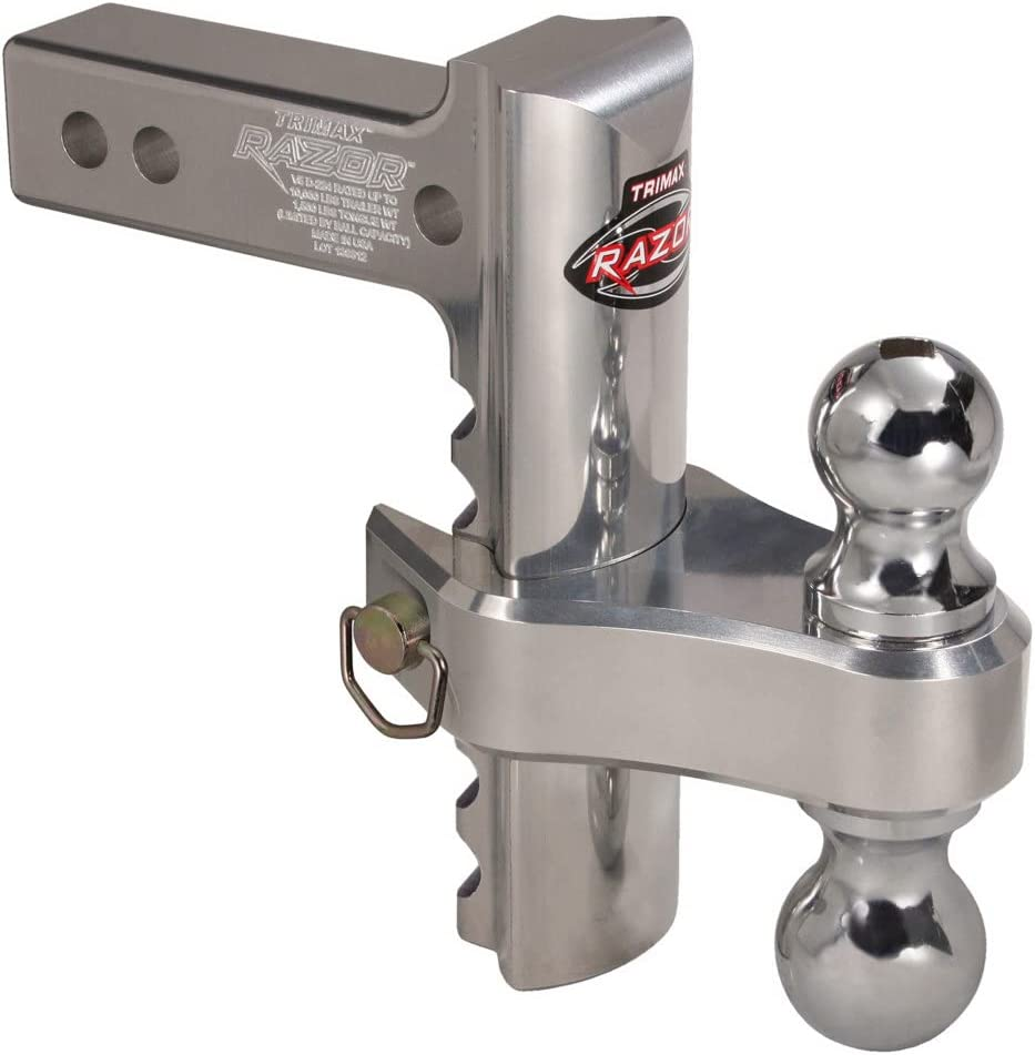 Trimax TRZ8ALRP 8" Aluminum Adjustable Hitch with Dual Hitch Ball and Receiver Adjustment Pin image number 5