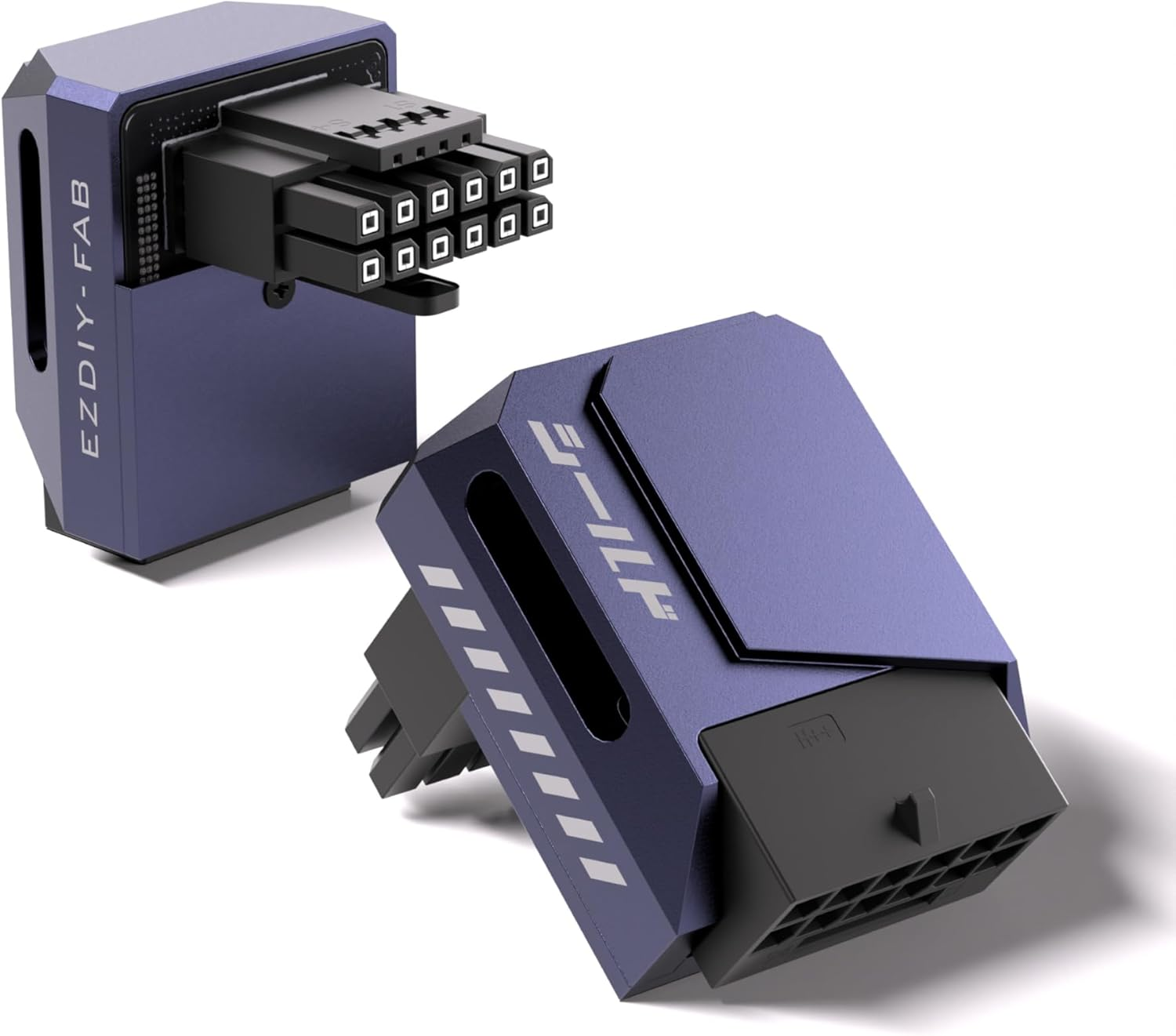 EZDIY-FAB Pcie 5.1 Adapter - 600W 12+4Pin,16Pin 12VHPWR GPU Power Connector,12V-2X6 GPU Adapter,90 Degree Right Angle - Compatible with RTX 3090Ti, 4070Ti, 4080, 4090 GPU - RVS Type, Purple, 1 Pack