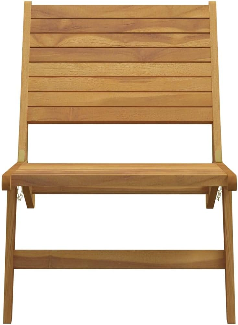 Vidaxl Garden Chair, Solid Teak Wood, Foldable Backrest, Brown, Ideal for Patio Terrace or Garden, 60 X 90 X 65 Cm image number 4