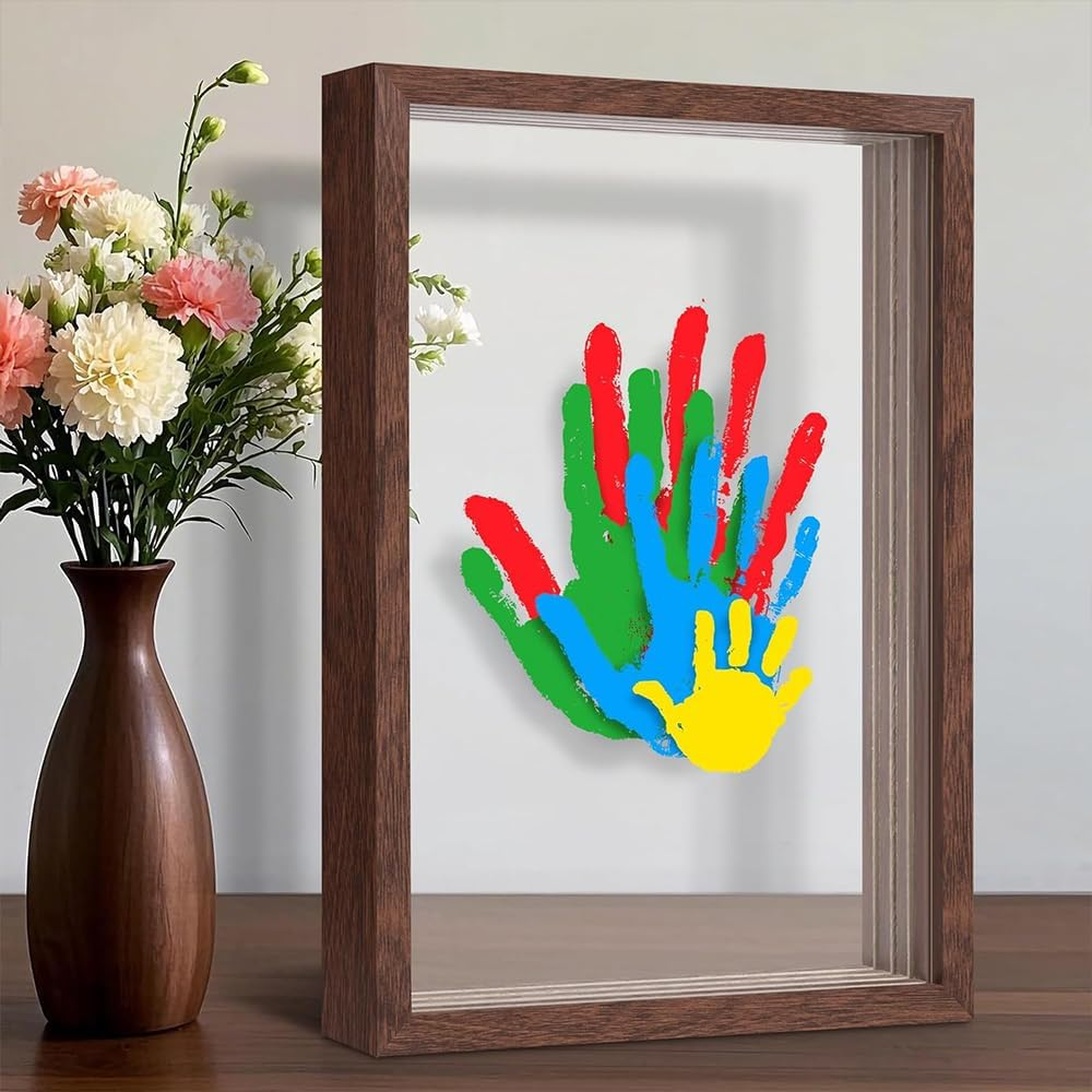 Family Handprint Kit &ndash; DIY Baby Handprint Keepsake Frame, Wooden Craft Gift with Non-Toxic Paints for Parents, Grandparents, Mother&rsquo;S Day, Father&rsquo;S Day & Anniversary image number 6
