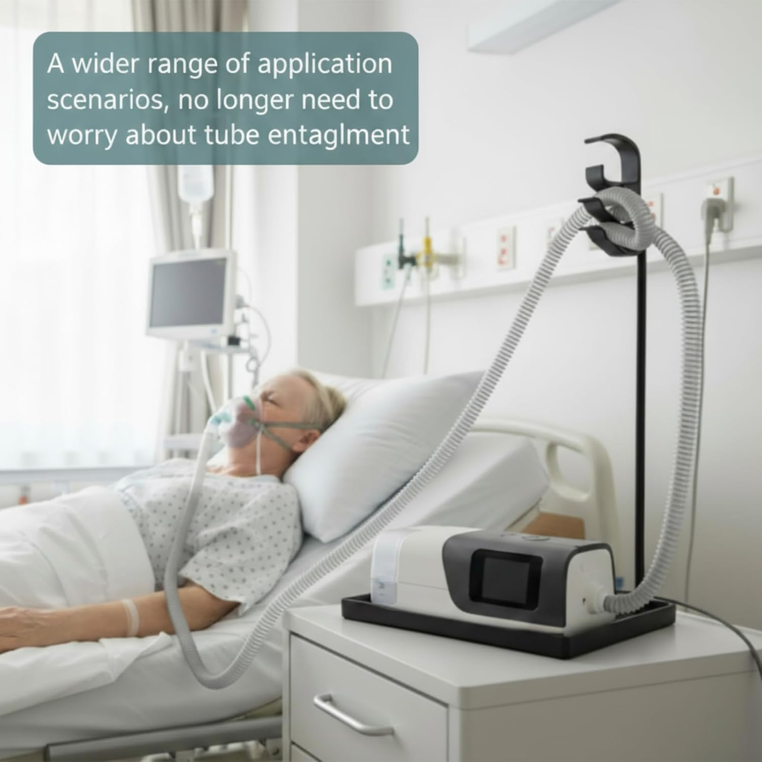 Geiserailie CPAP Hose Holder, Mask and Tube Hanger Mat for CPAP Machine, CPAP Supplies for Bedside Organizer with Hook, CPAP Nightstand Accessories Hose Hook for Women & Man, Travel CPAP Mask Stand image number 4