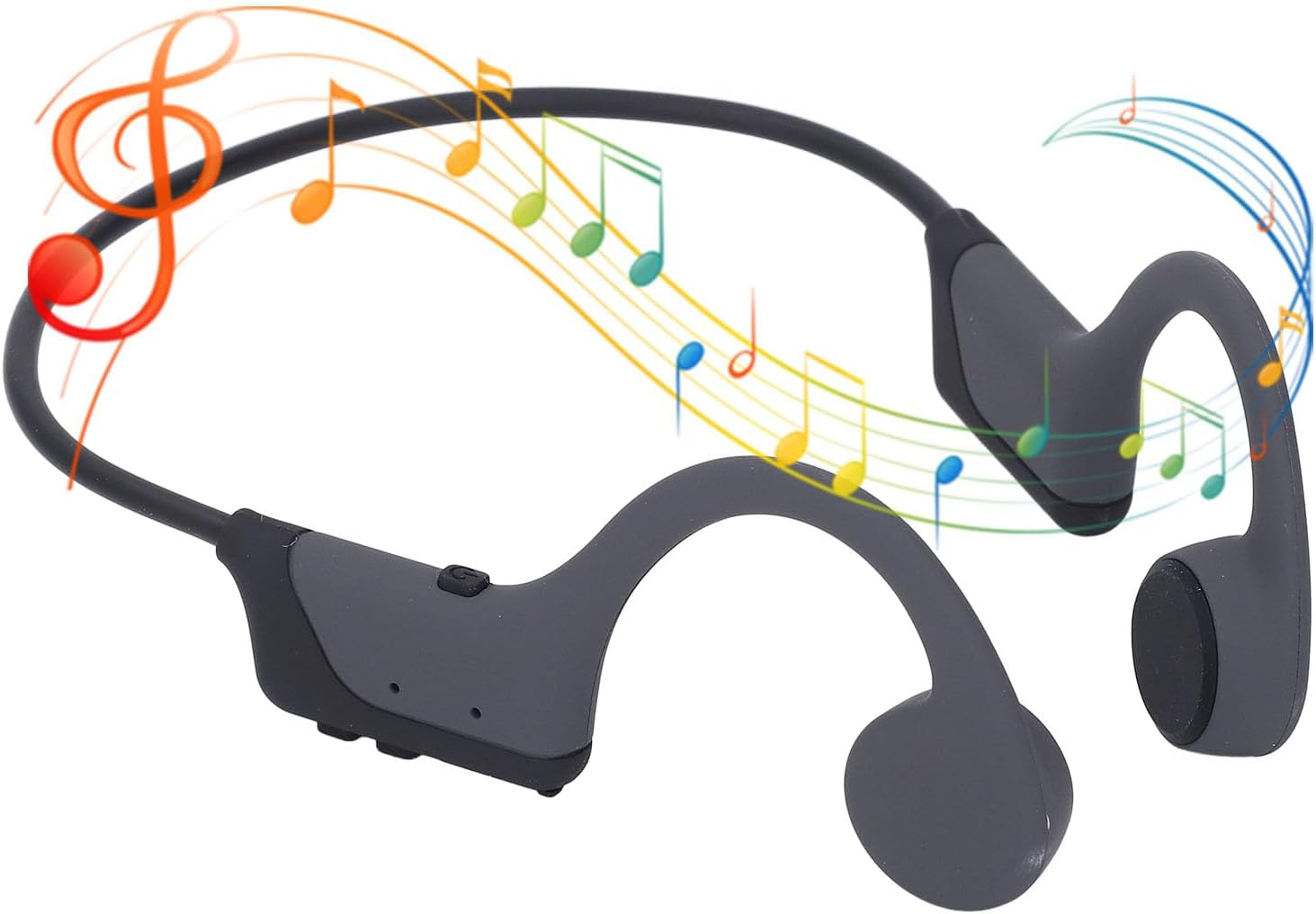 Focket Bone Conduction Headphones, Open Ear Headphones with Mic for Running Cycling Workout Sweatproof Sport Earphones 6Hr Playtime