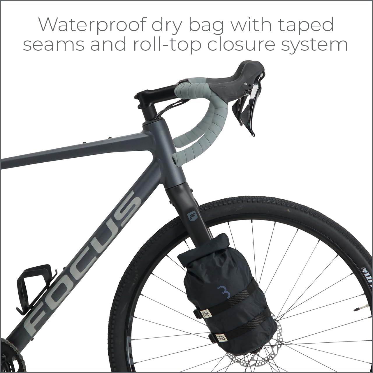 BBB Cycling Stackpack Waterproof Dry Bag Bikepacking Dry Roll Top Closure Lightweight Carrying Rack Included Bsb-145,Black image number 5