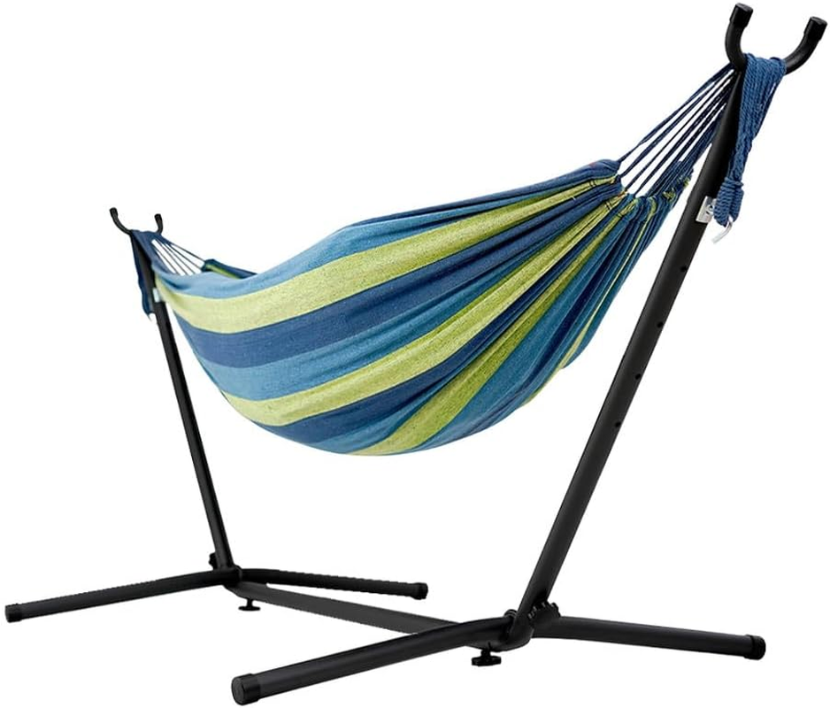 MT ASPIR Outdoor Hammock with Waterproof Stand, for 2 Person Portable Lightweight Hanging Hammocks Swing Beds for Camping, Beach, Backyard, Travel, Support up to 200Kg Blue