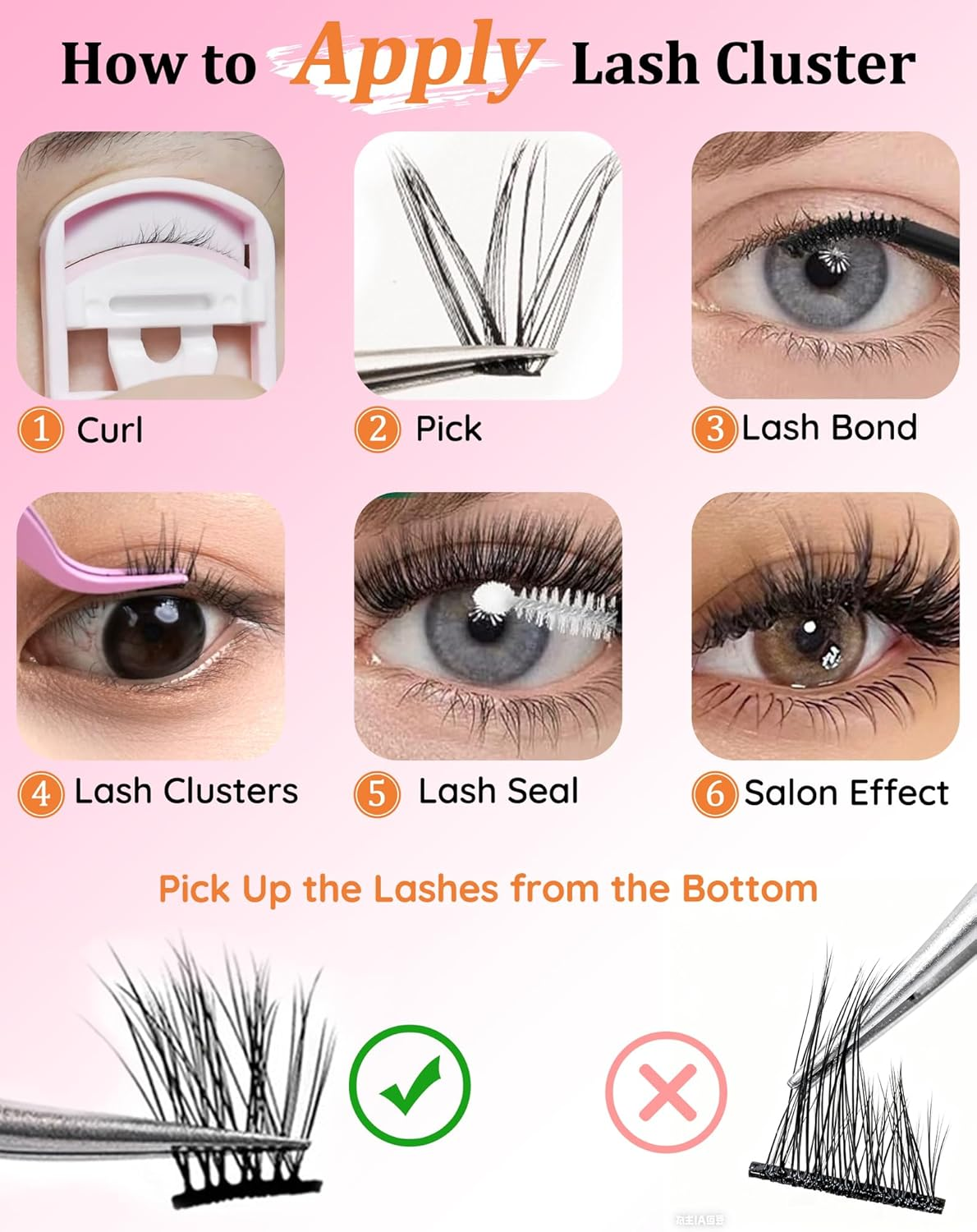 Eclatpopu Fluffy Lash Clusters Eyelash - 60D D Curl 9-16Mm Mixed False Cluster - 2YJ-60-D image number 2