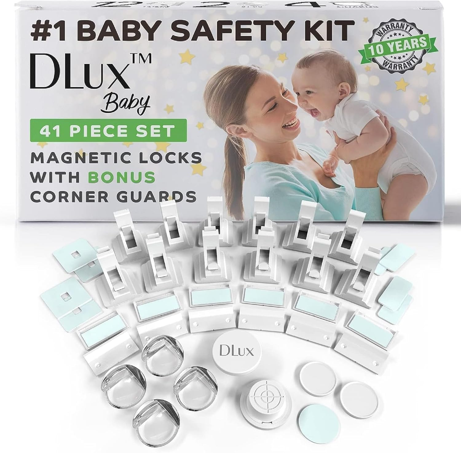 21 Magnetic Cabinet Locks 3 Keys, Child Safety 61-Piece Kit, Magnet Locks with New Upgraded Adhesive, Easy Installation, No-Drill Baby Proofing Locks to Childproof Cabinets & Drawers