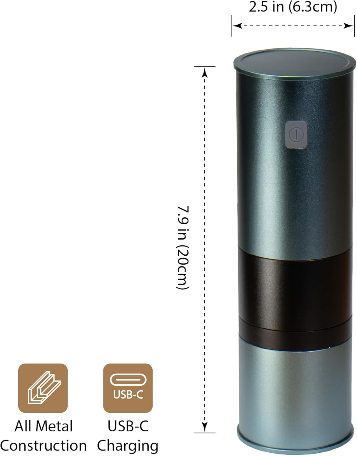 Miicoffee PT1 Portable Electric Burr Coffee Grinder V2, USB-C Rechargeable Stainless Conical Burr Grinder, Aluminum Body with Cleaning Brush Included image number 2