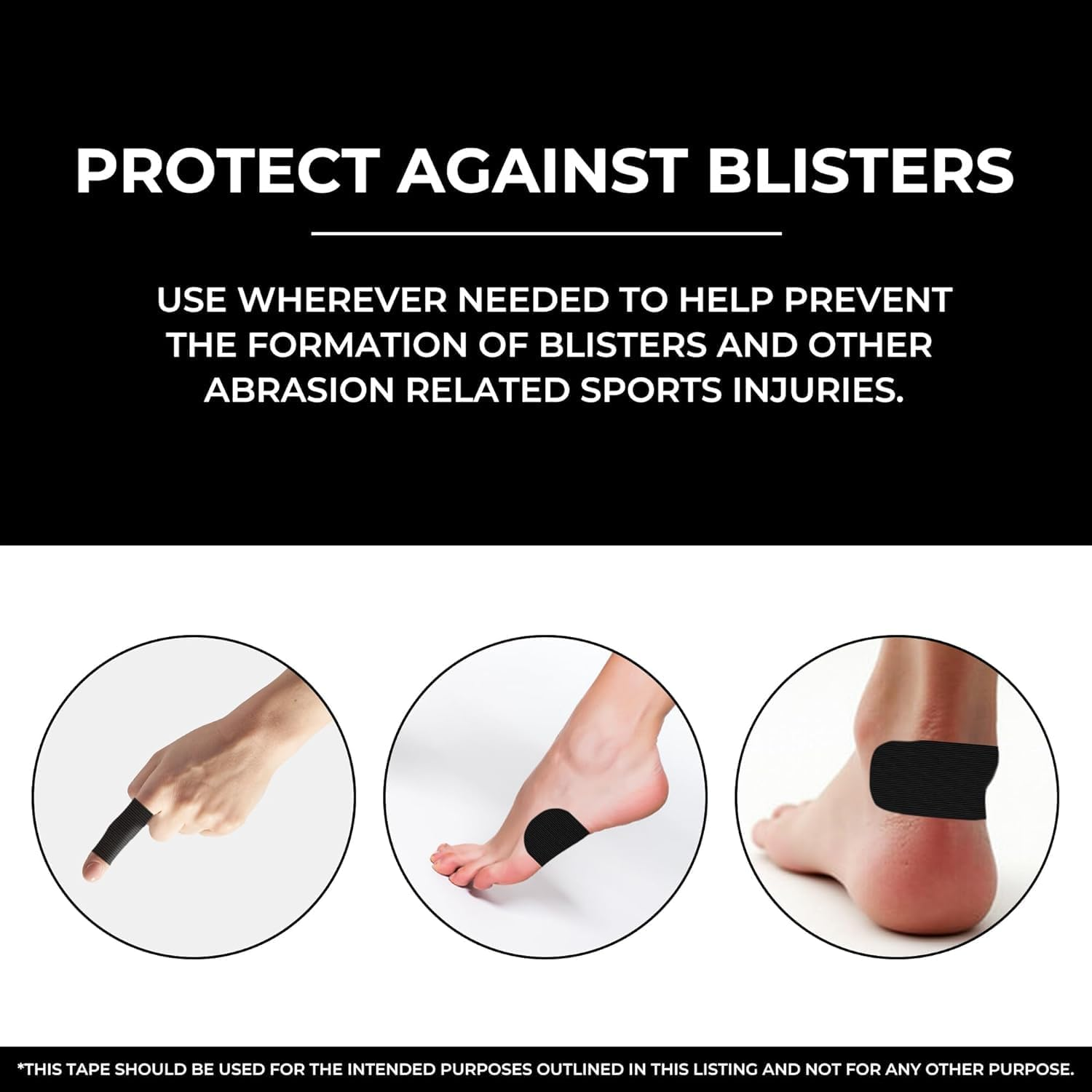 30 Pcs Black Premium Strip Tapes Hypoallergenic Painless Removal Tape, Strong Adhesive Tape Multi-Functional Suitable for Sleeping, Books, Bowling, Heel image number 1