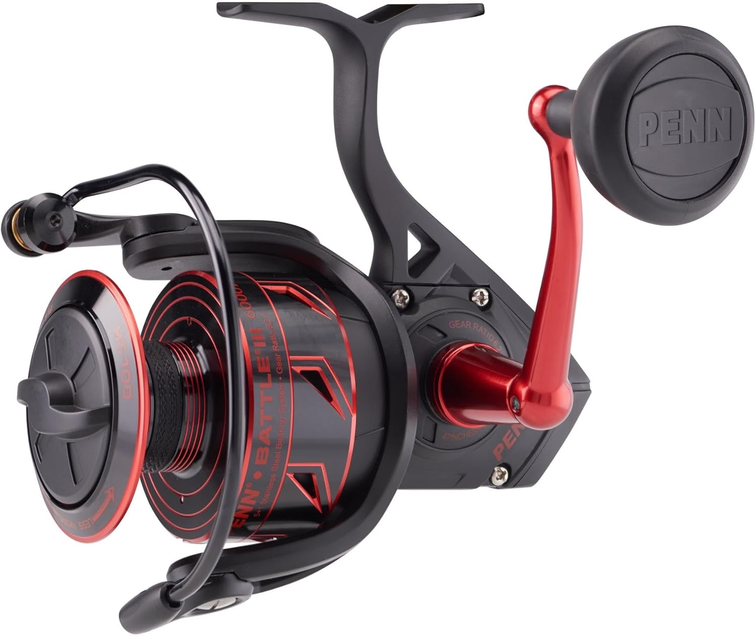 Penn Battle III Spinnrolle - Robuste Salzwasser-Spinnrolle Zum K&ouml;derangeln - Barsch, Seelachs, Dorsch, Makrele, Lippfisch image number 1