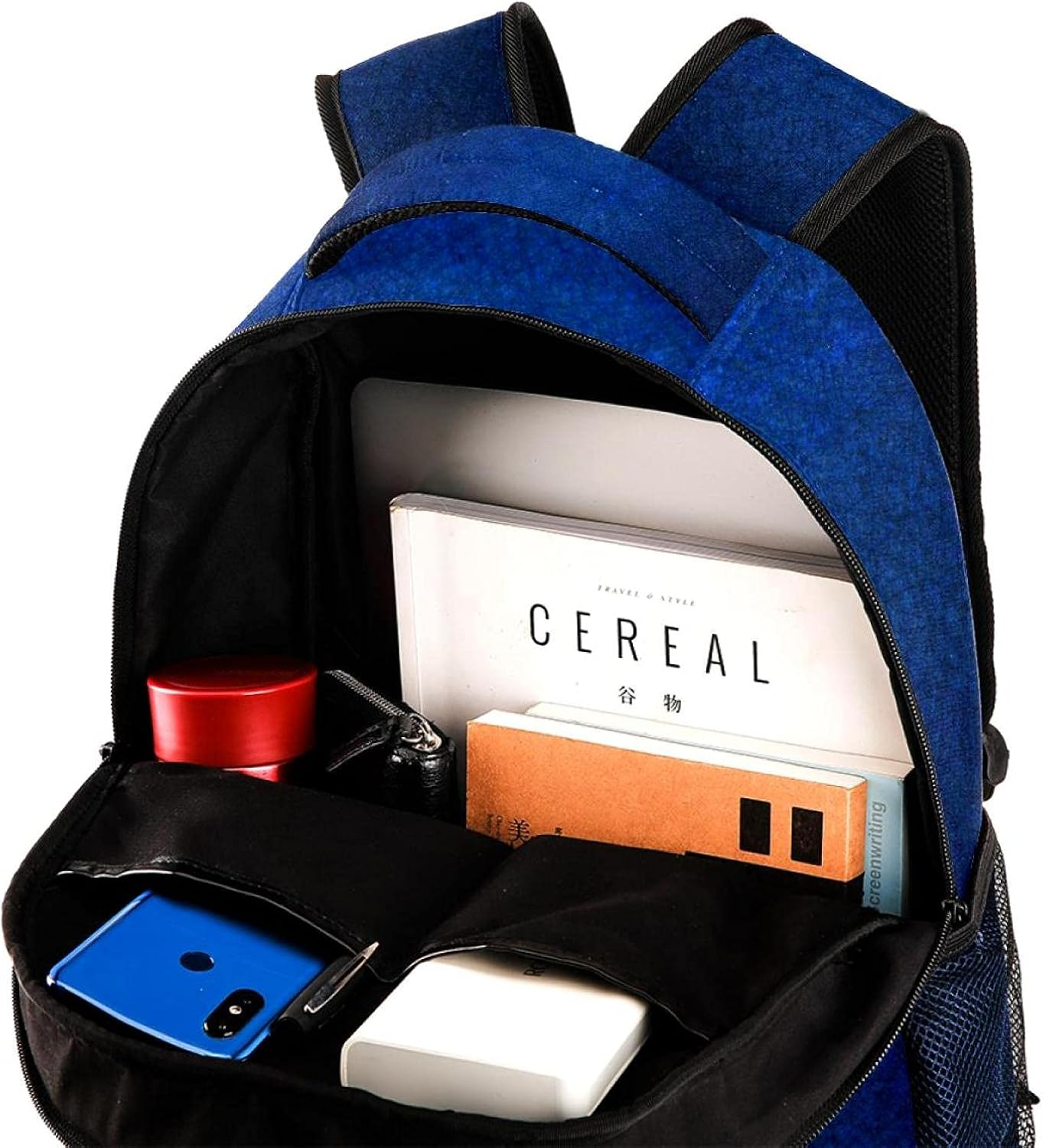 Dark Blue Vintage Grunge Backpack Students Shoulder Bags Travel Bag College School Tote Backpacks