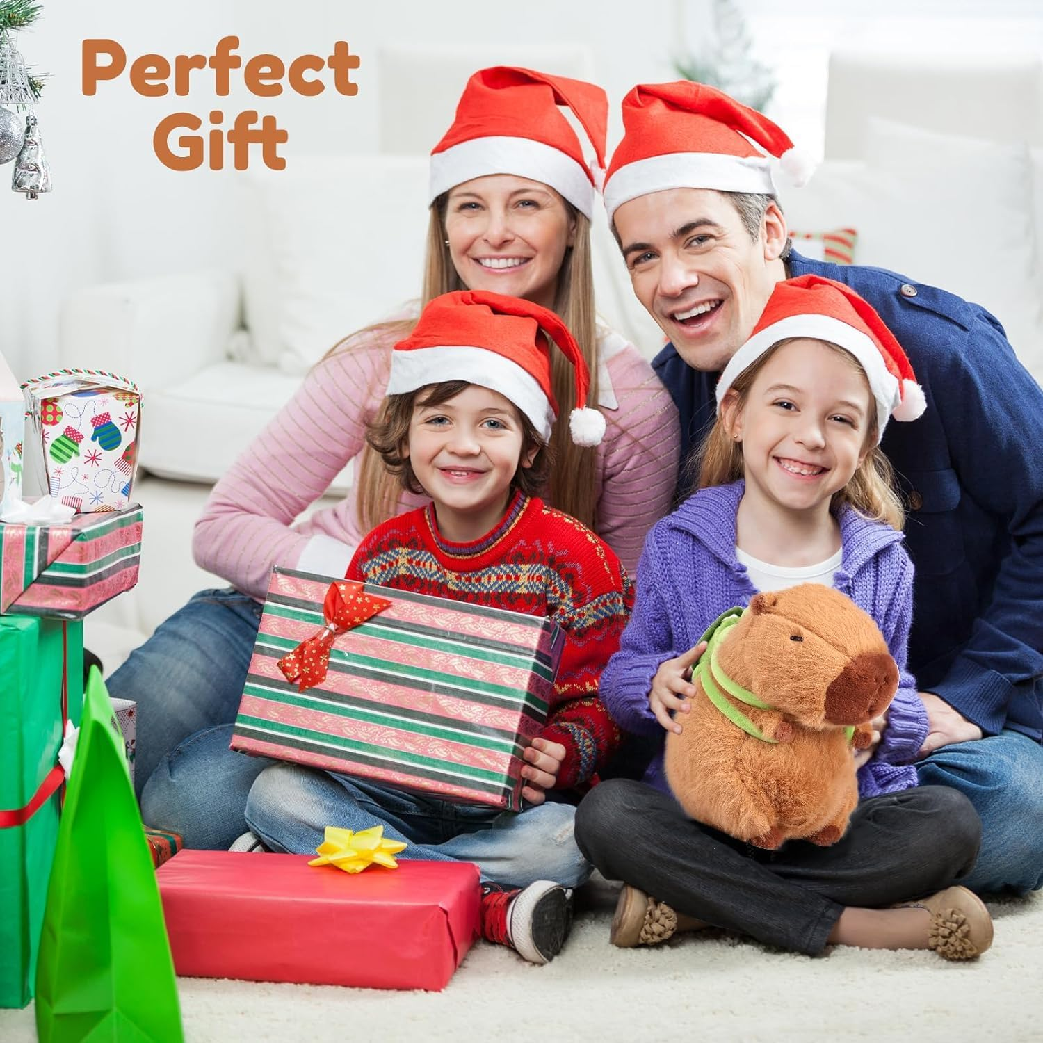 Kukelen Capybara Plush Toy, Soft Stuffed Animal, Realistic Plush Doll Throw Pillow, Brown Stuffed Toy for Kids Adults Christmas New Year Gift (45) image number 4