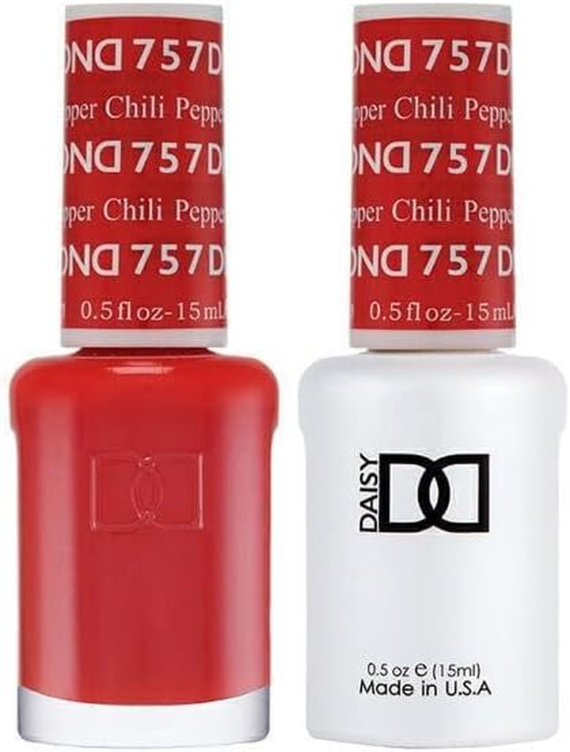 DND 757 Chili Pepper - Daisy Collection Nail Gel & Lacquer Polish Duo 15Ml
